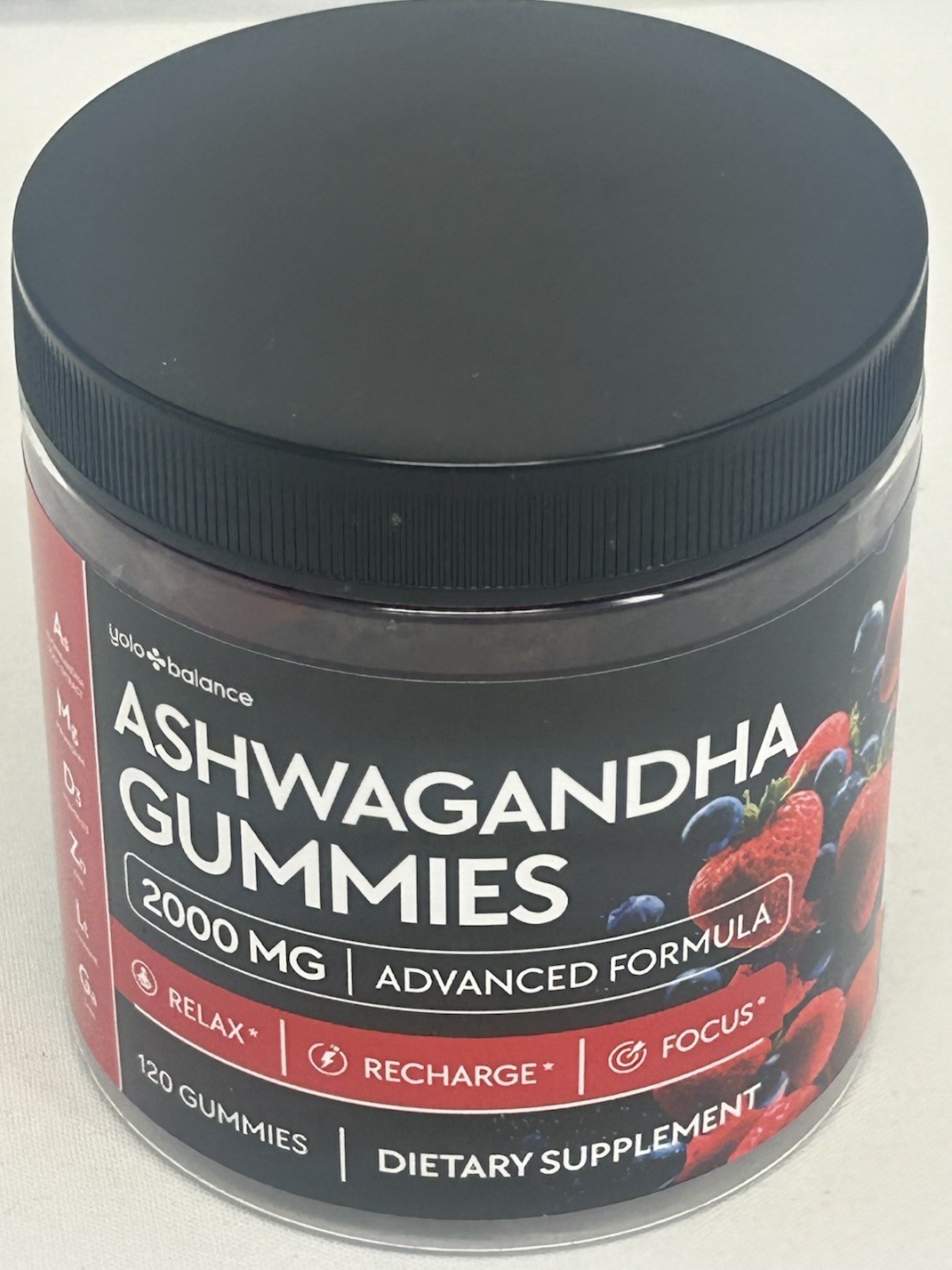 YoloBalance Ashwagandha Gummies 2000mg 120 Gummies 60 Servings Sealed Exp 3/2028