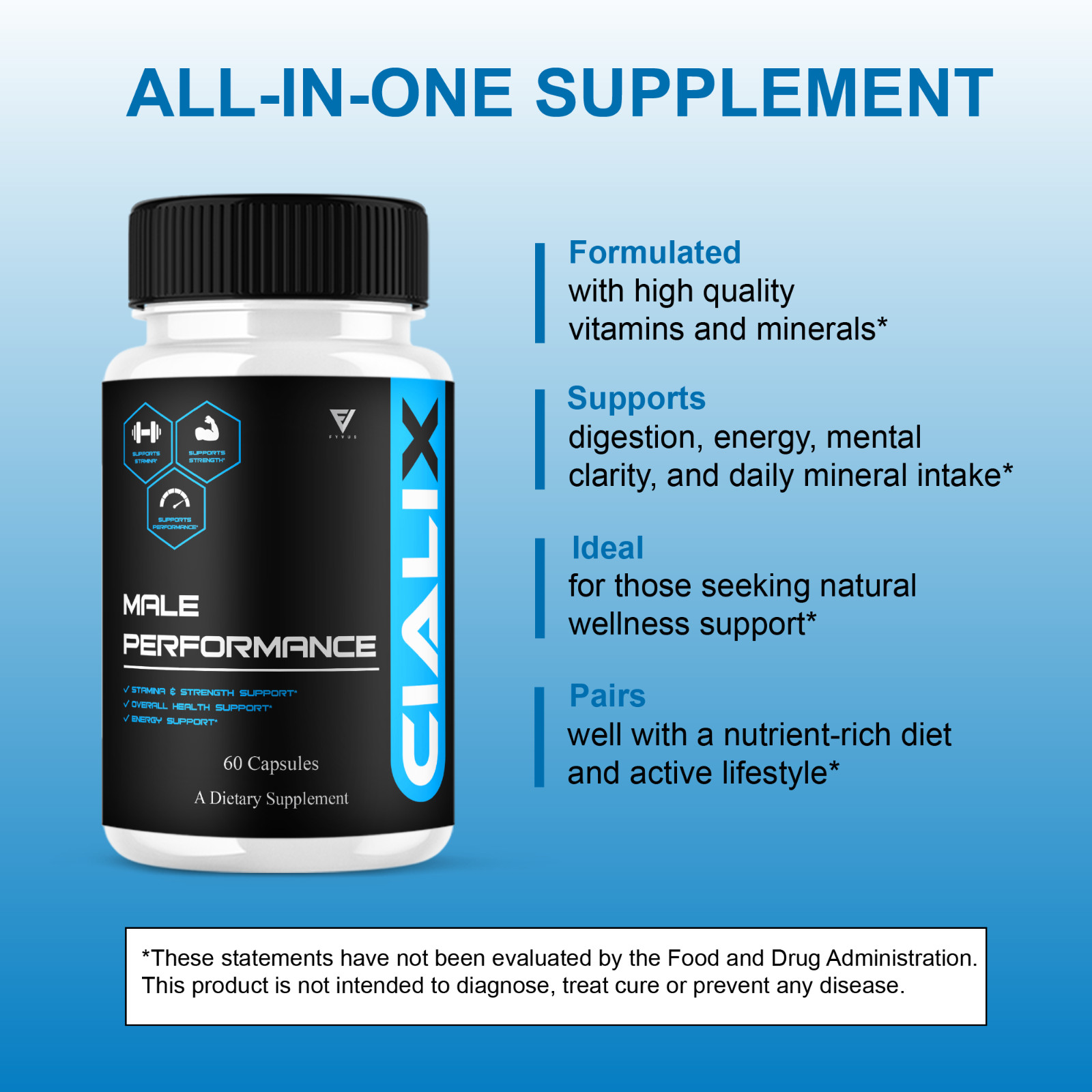 Cialix Premium Performance Supplement, Cialixs Advanced (60 Capsules)