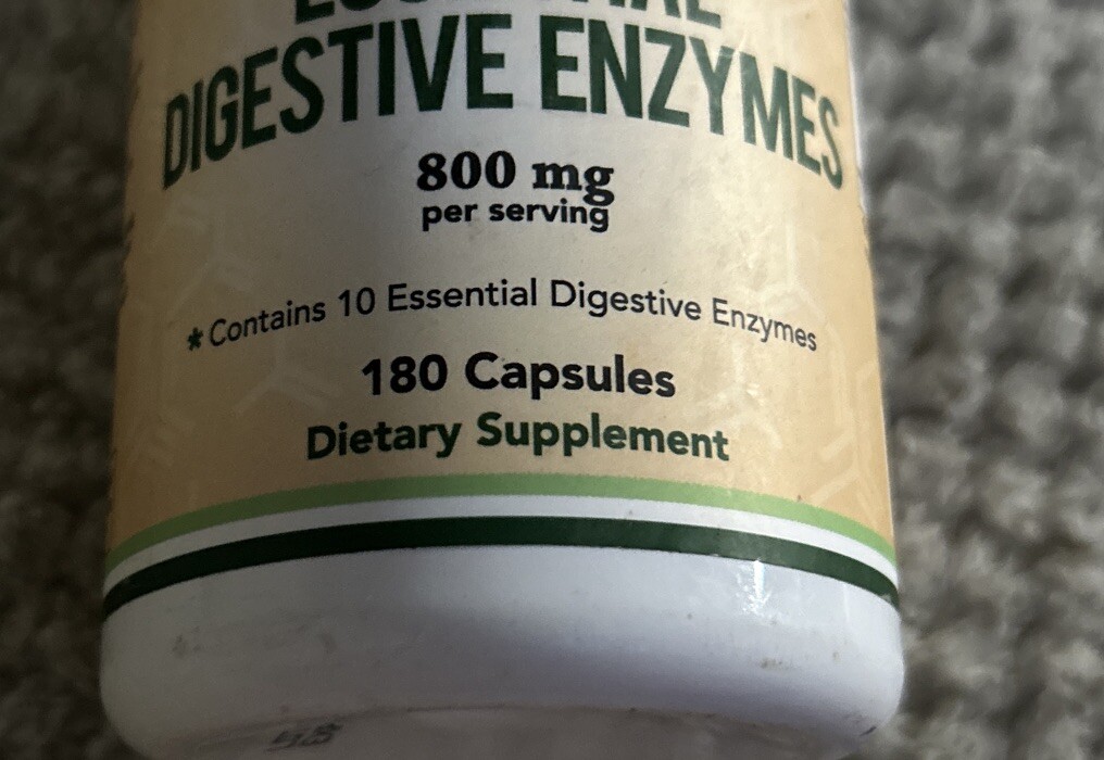 2 Double Wood Supplements Essential Digestive Enzymes, 800 mg, 180 Caps, Ex 3/26