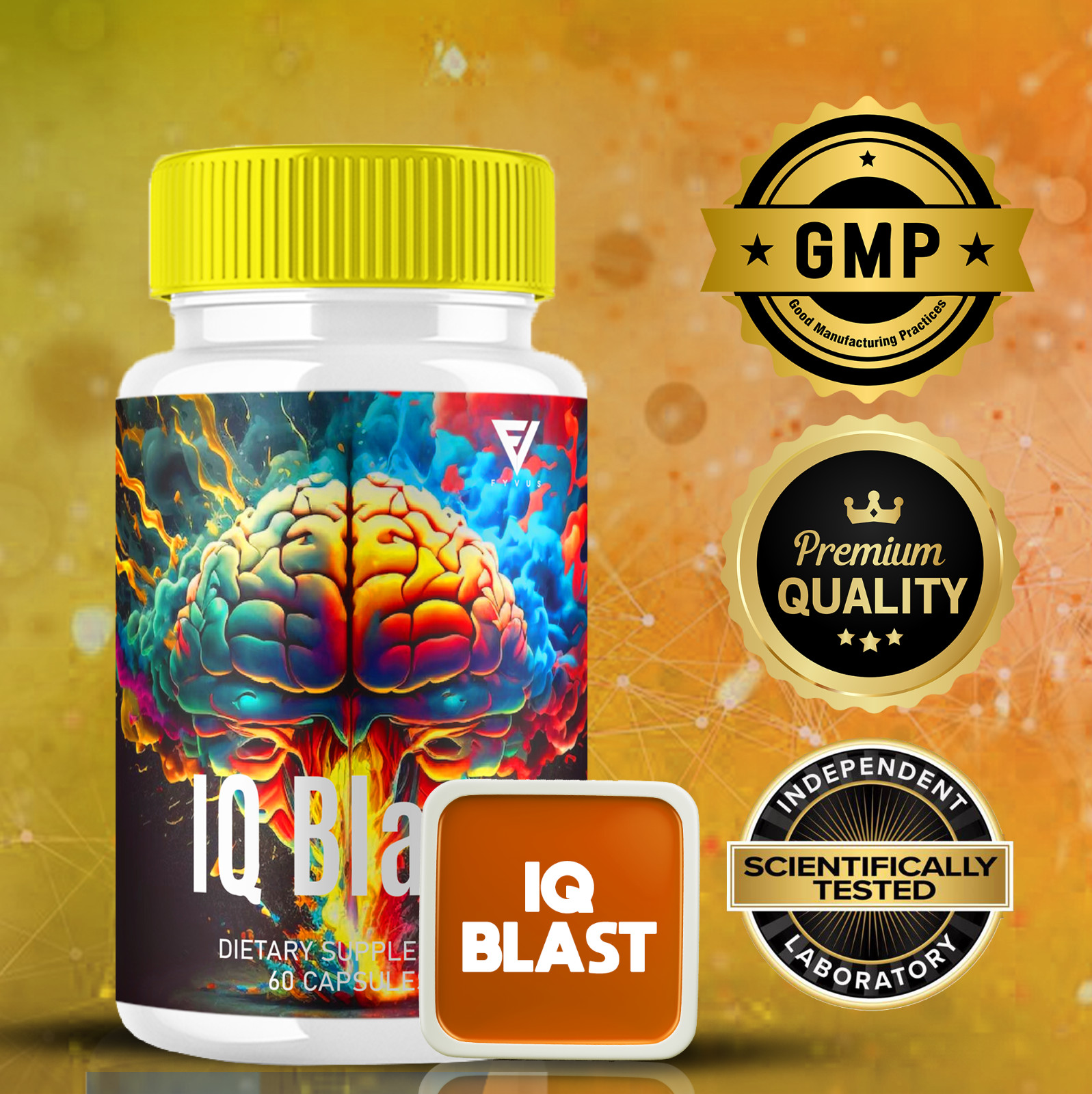 (3 Pack) IQ Blast Pro Brain Pills IQ BlastPro Memory Supplement (180 Capsules)
