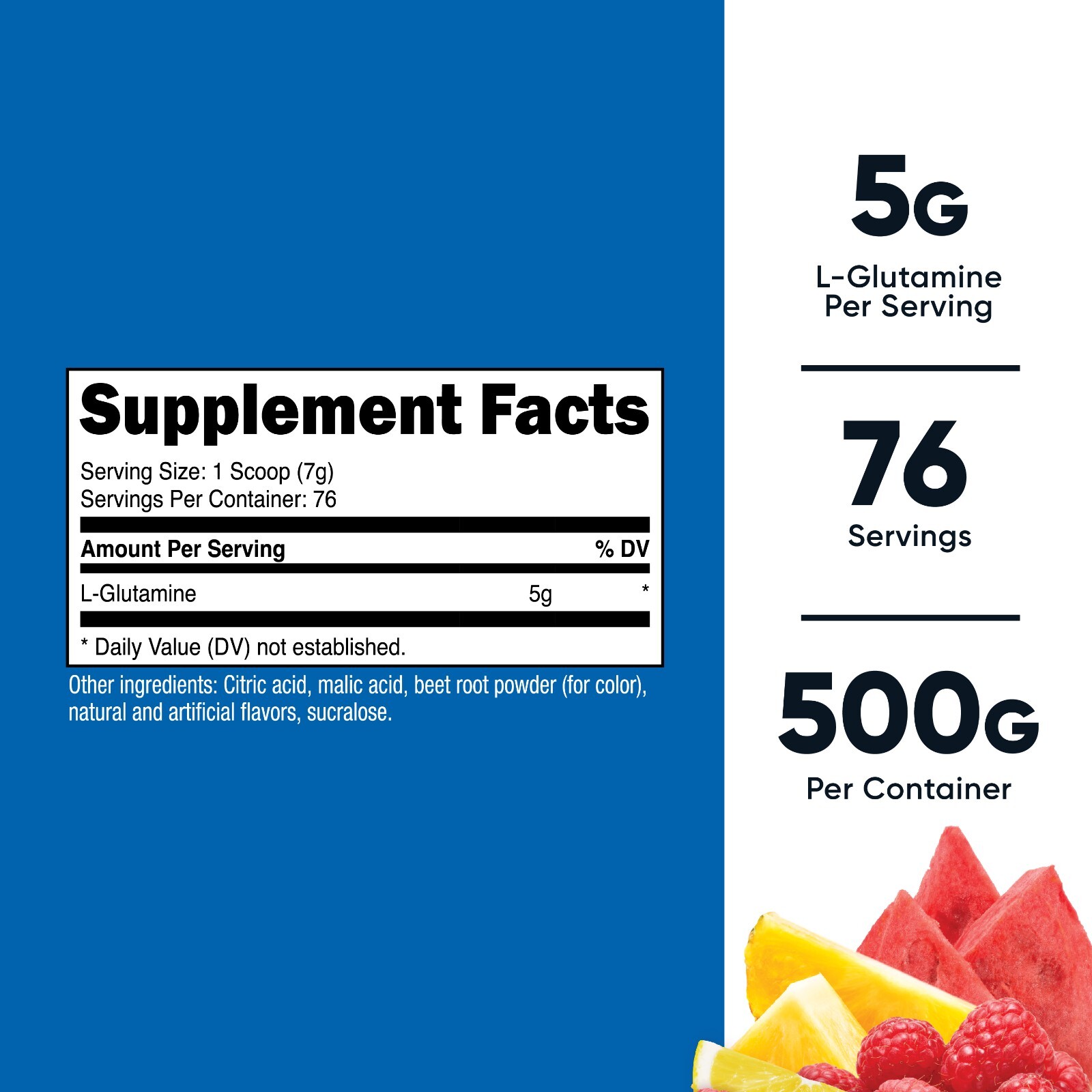 Nutricost L-Glutamine Powder (500G) (Fruit Punch)
