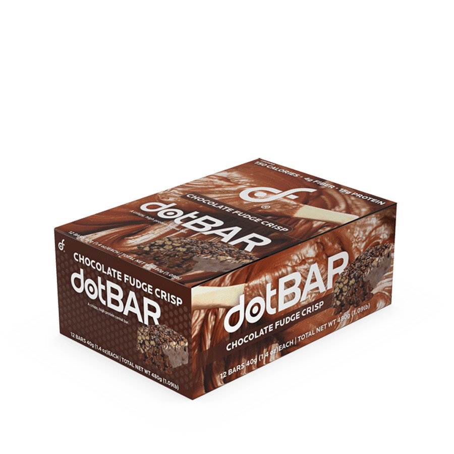 DotFit Double Chocolate Fudge Crisp dotBAR Small Batches Quality 12x40g NEW