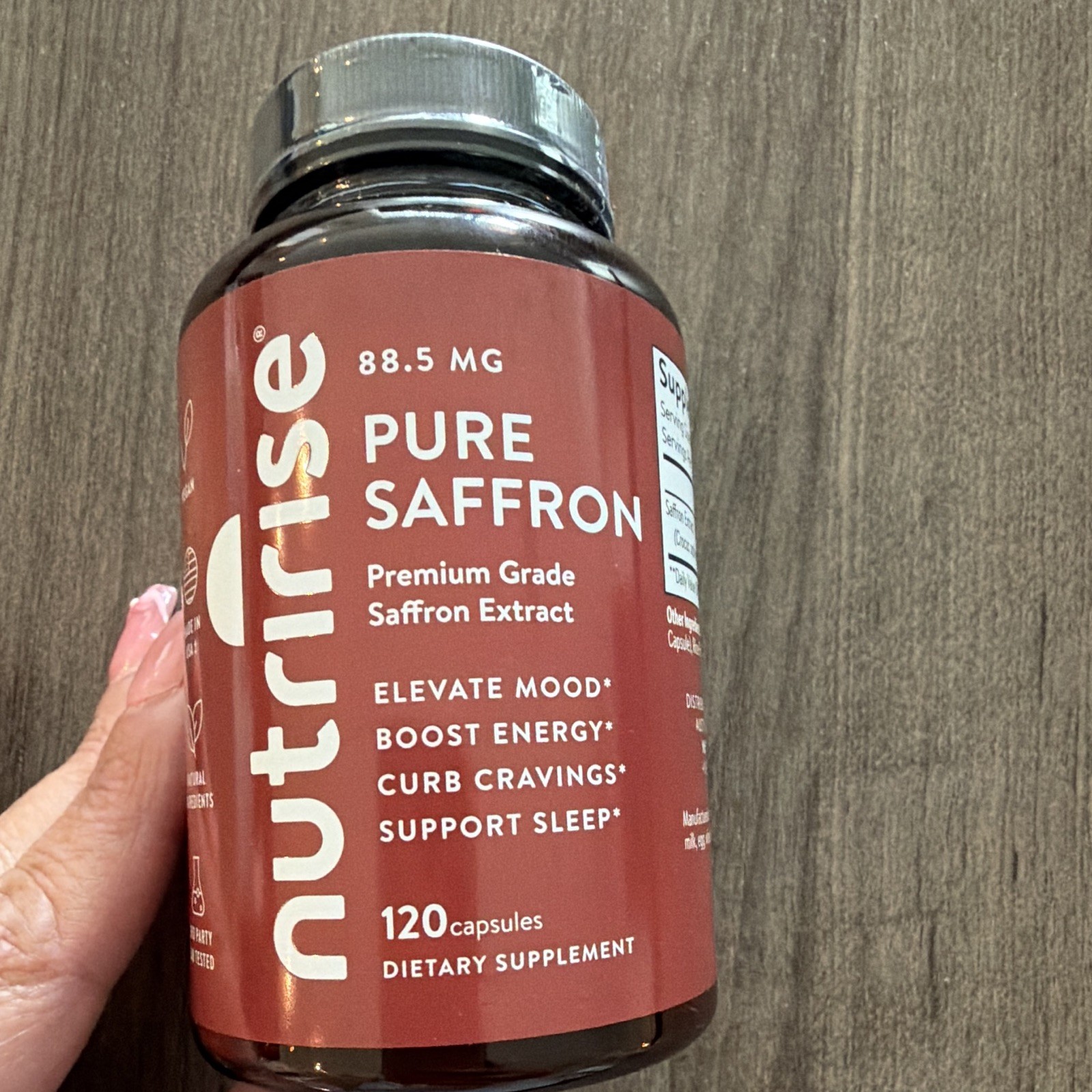Nutririse Saffron Extract 88.5 mg 120 Capsules Mood Energy Sleep Support