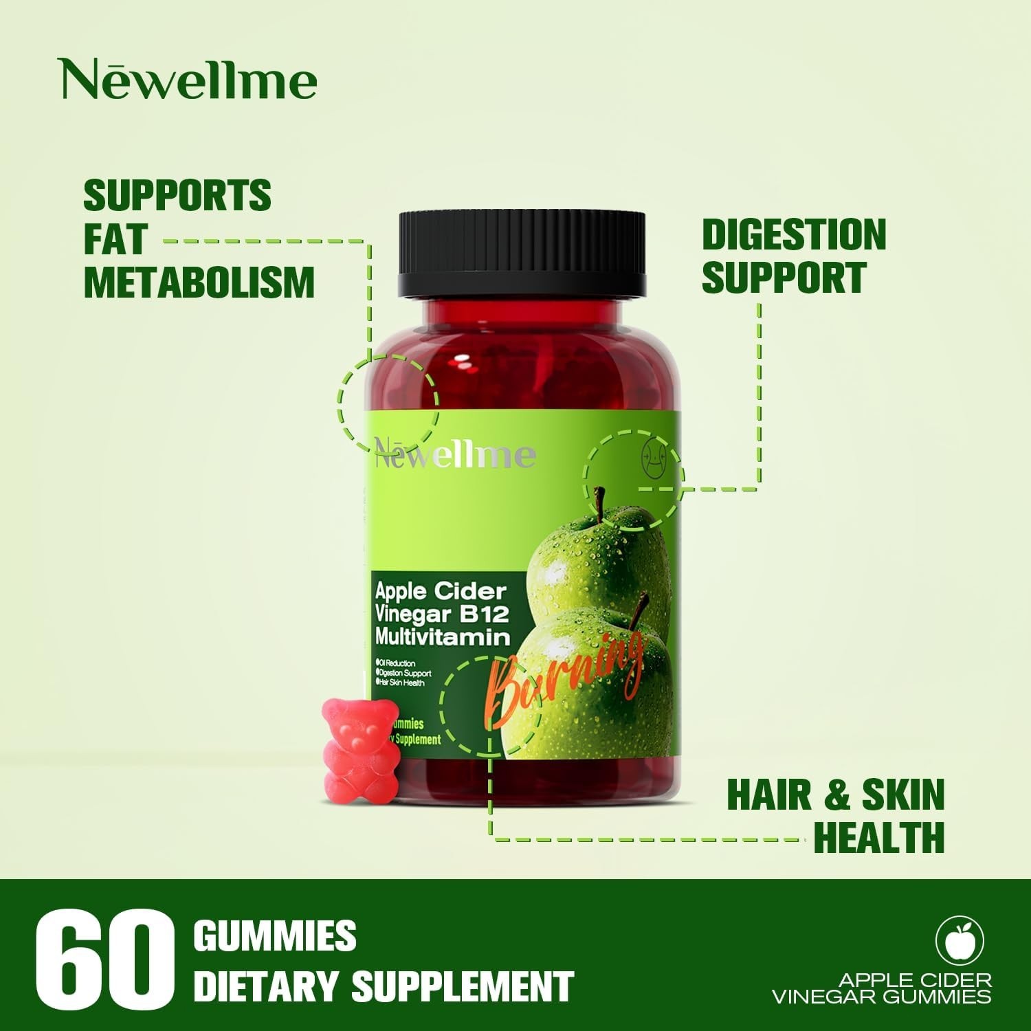 Apple Cider Vinegar Gummies Formulated to Support NormalEnergy Levels