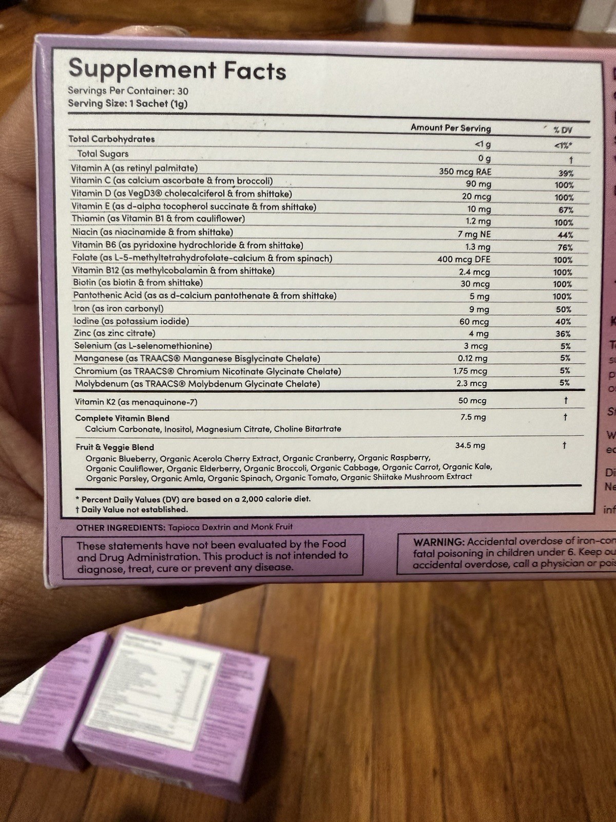 3x EllaOla Unflavored Multivitamin Powder Sugar Free Vegan Gluten-Free Non-GMO30