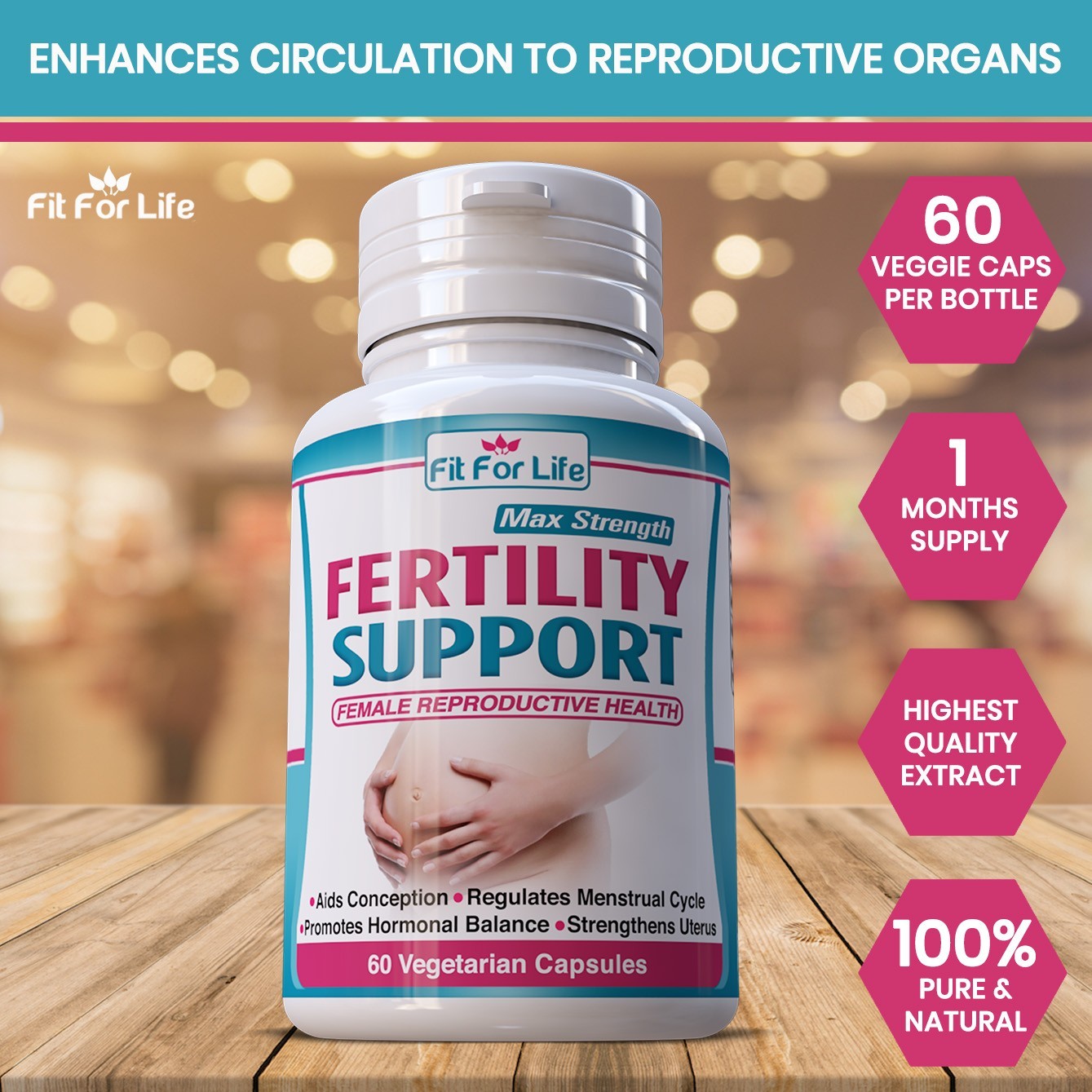 FEMALE FERTILITY BOOSTER PILLS Hormonal Balance Egg Libido Reproductive Support