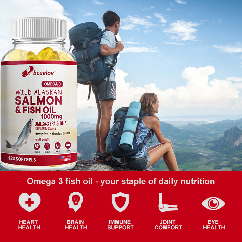 Omega 3 Fish Oil 1000mg Caps 180mg EPA 120mg DHA with Vitamin E 30/60/120Caps