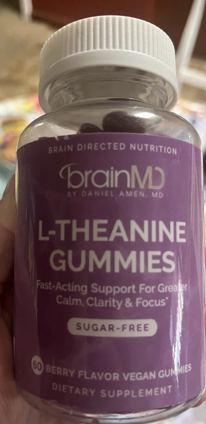 BrainMD L-Theanine Gummies Berry Flavor Sugar-Free Vegan 60 Count Supplement