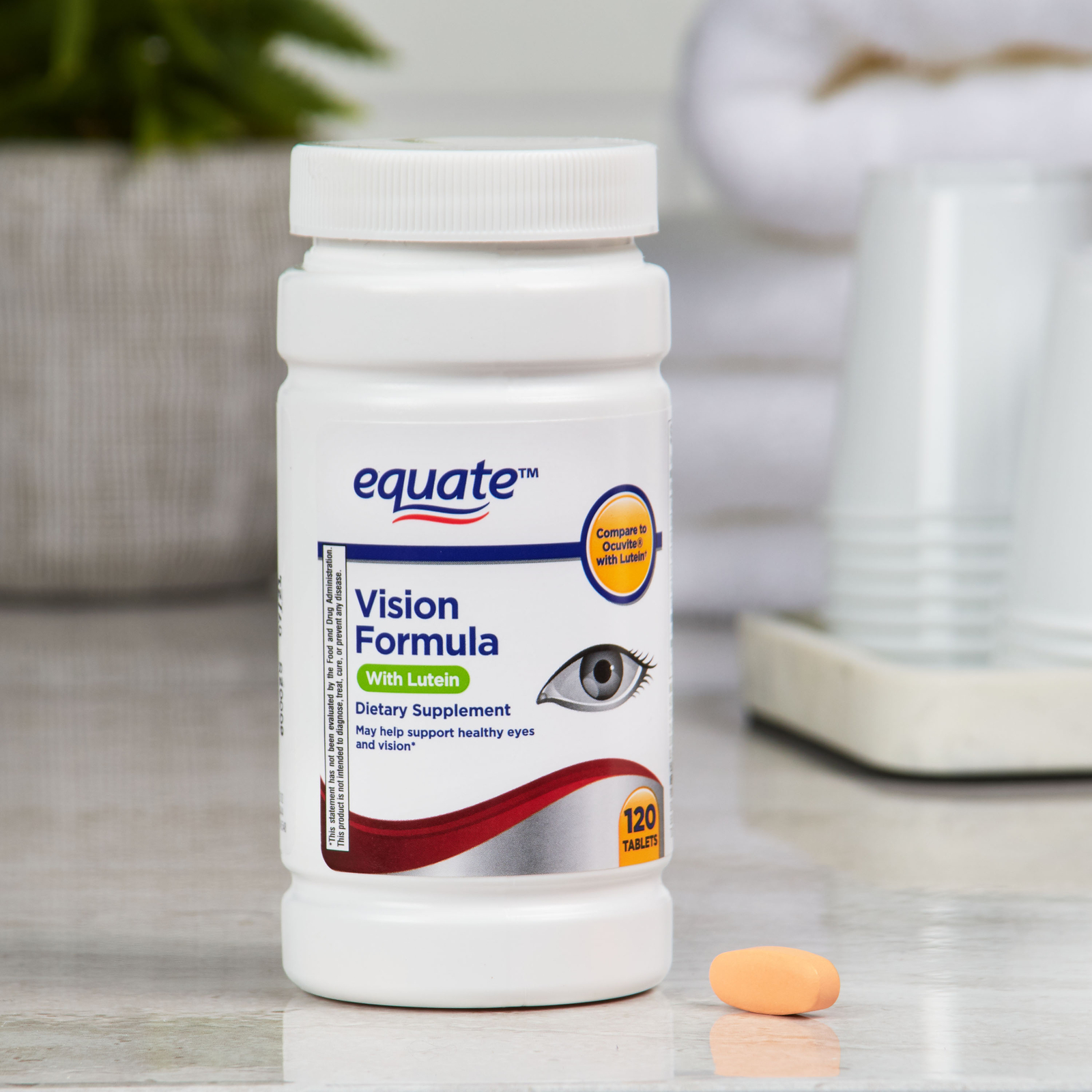 Equate Vision Formula Lutein Dietary Supplement Tablets 120 Count For Eye Health