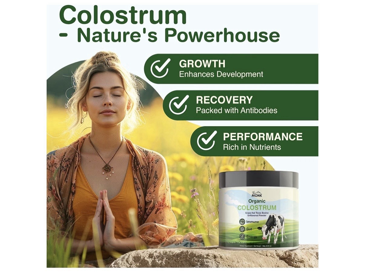Colostrum the MONK Organic Grass-Fed Unflavored Powder Immune Support 180g