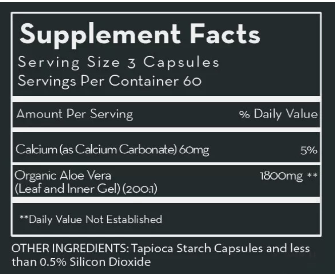 Desert Harvest Super Strength Aloe Vera 180 Vegi Capsules. Bladder support