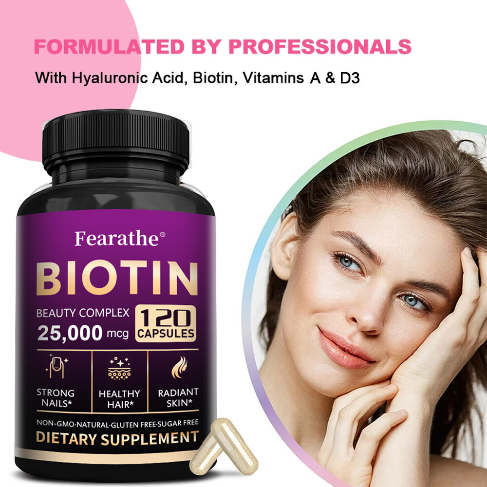 Biotin Beauty Complex 25 000 mcg Maximum Strength Hair Skin and Nails Health