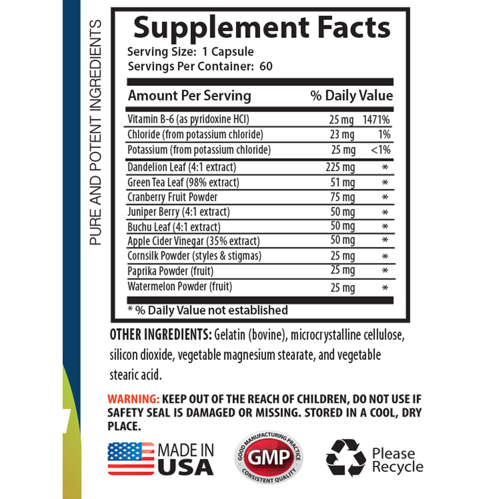 antioxidant blend – DANDELION ROOT 520MG – dandelion leaf extract 1B