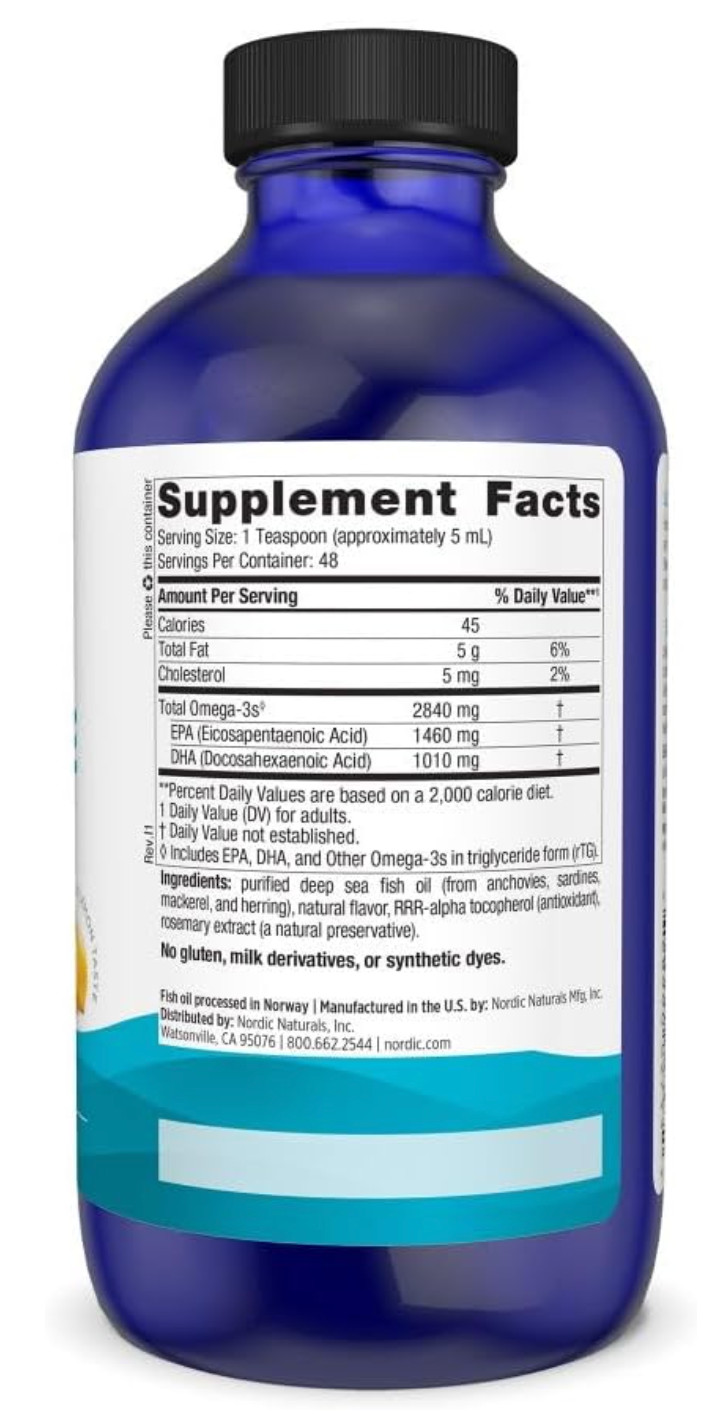 Nordic Naturals – Ultimate Omega Liquid – Lemon Omega 3 Fish Oil – 8 Oz