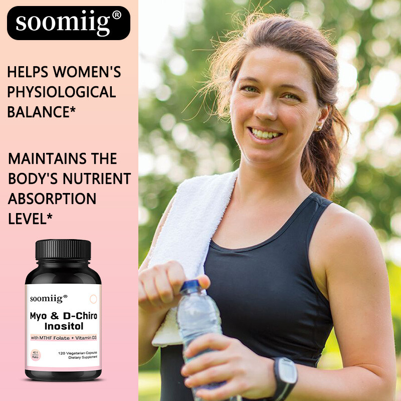Myo-Inositol D-Chiro Inositol Supplement Vitamin D3 Hormonal Balance for Women