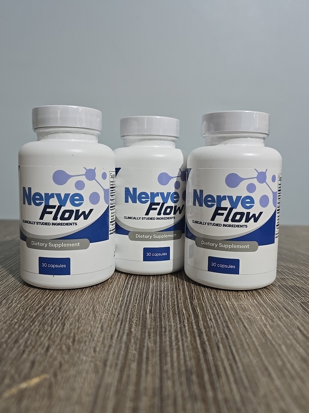 3 Lot Nerve Flow Capsules Thiamine B6 B12 GABA Alpha-Lipoic Acid 30 Exp 12/2027