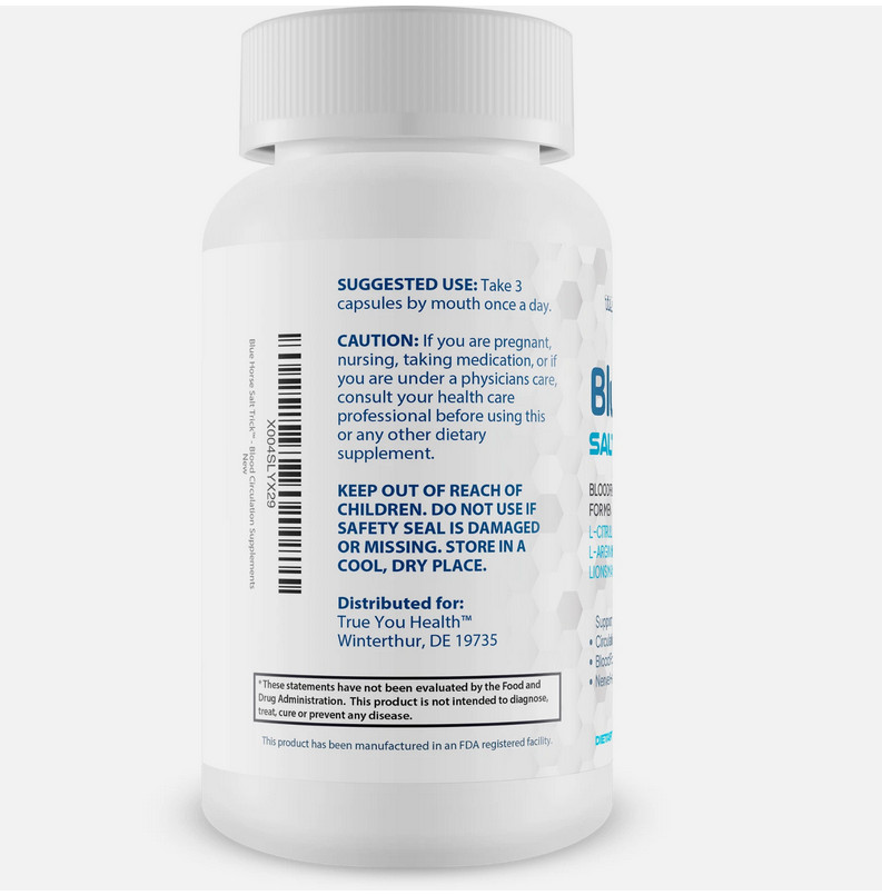 Blue Horse Salt Trick Best Blood Flow Supplement for Men 90 Capsules