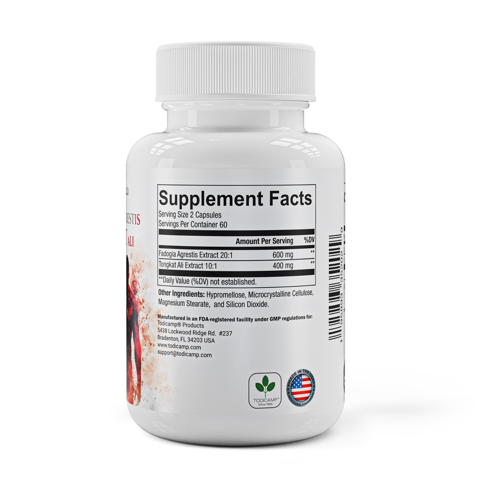 Fadogia Agrestis Tongkat Longjack Complex 1000mg by TODICAMP – 120 Capsules