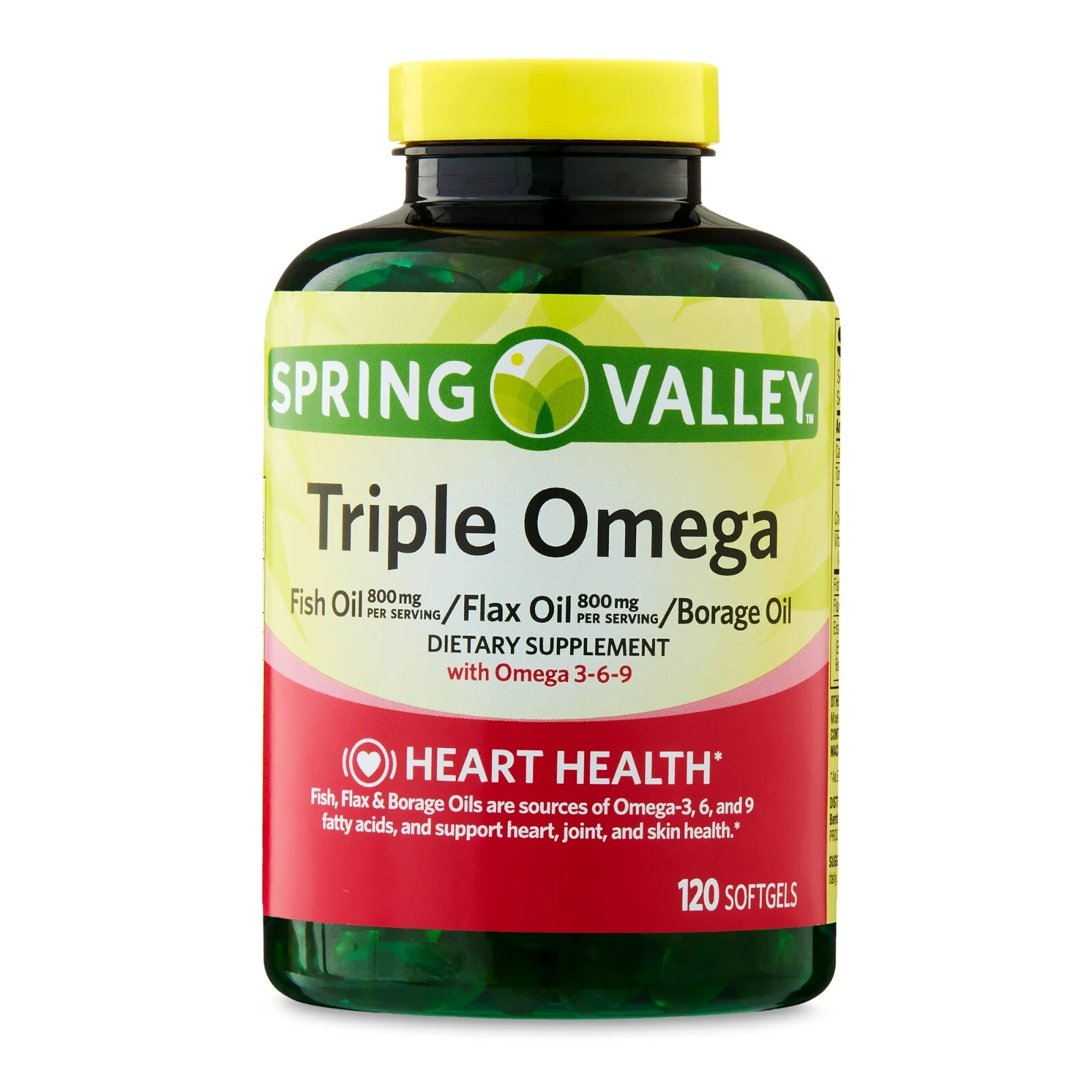 Spring Valley Fish Flax & Borage Oil Dietary Supplement Softgels 120 Ct