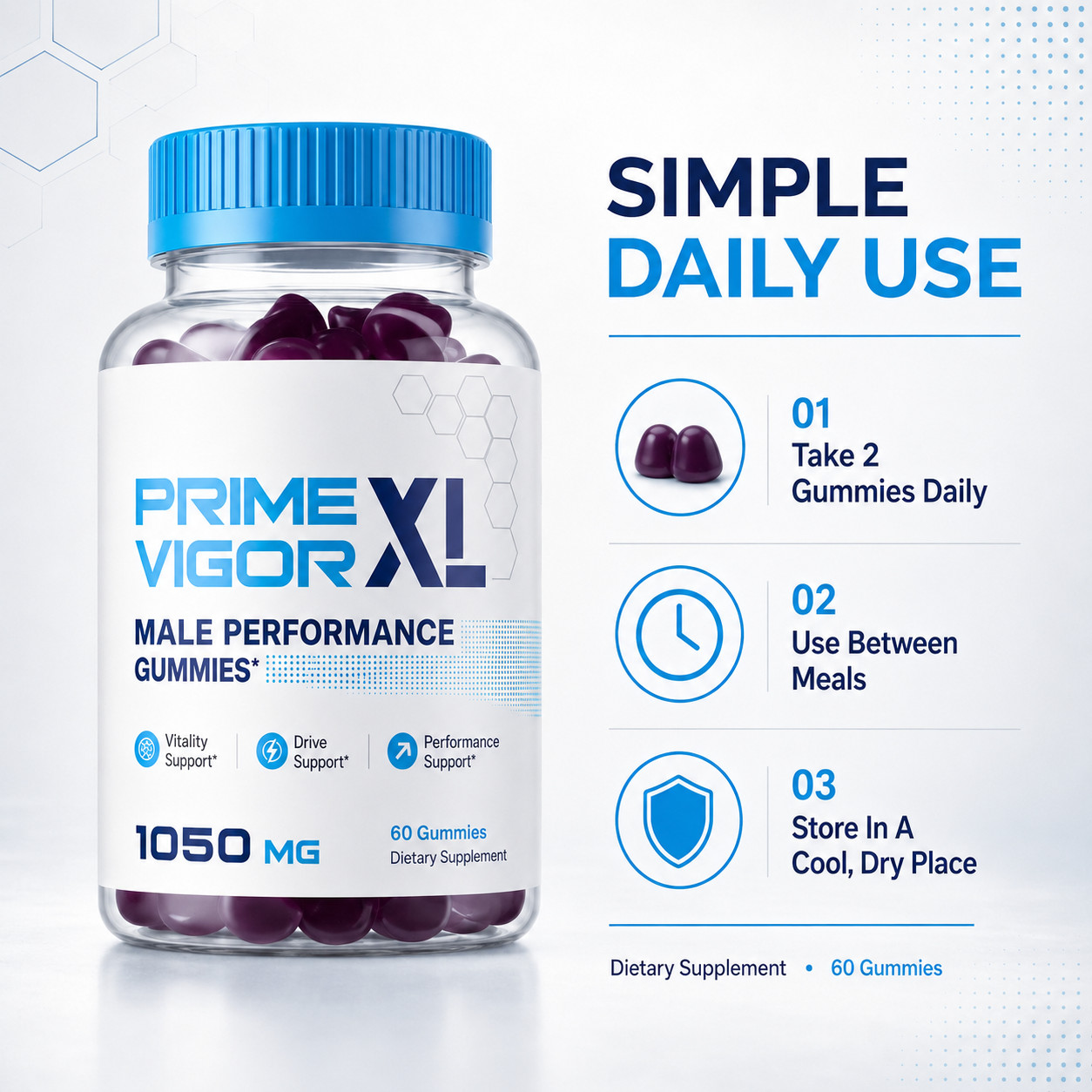 Vital Grow XL Gummies For Men – Advanced Formula Vitamin Supplement – 60 Gummies