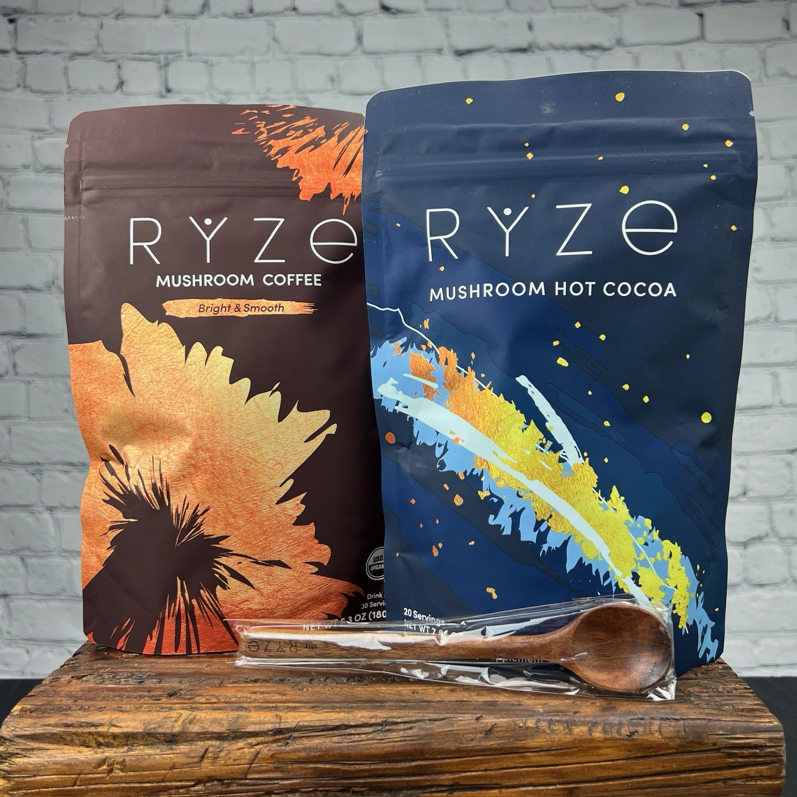 RYZE Day + Night Bundle, Mushroom Coffee + Hot Cocoa, 30 + 20 servings