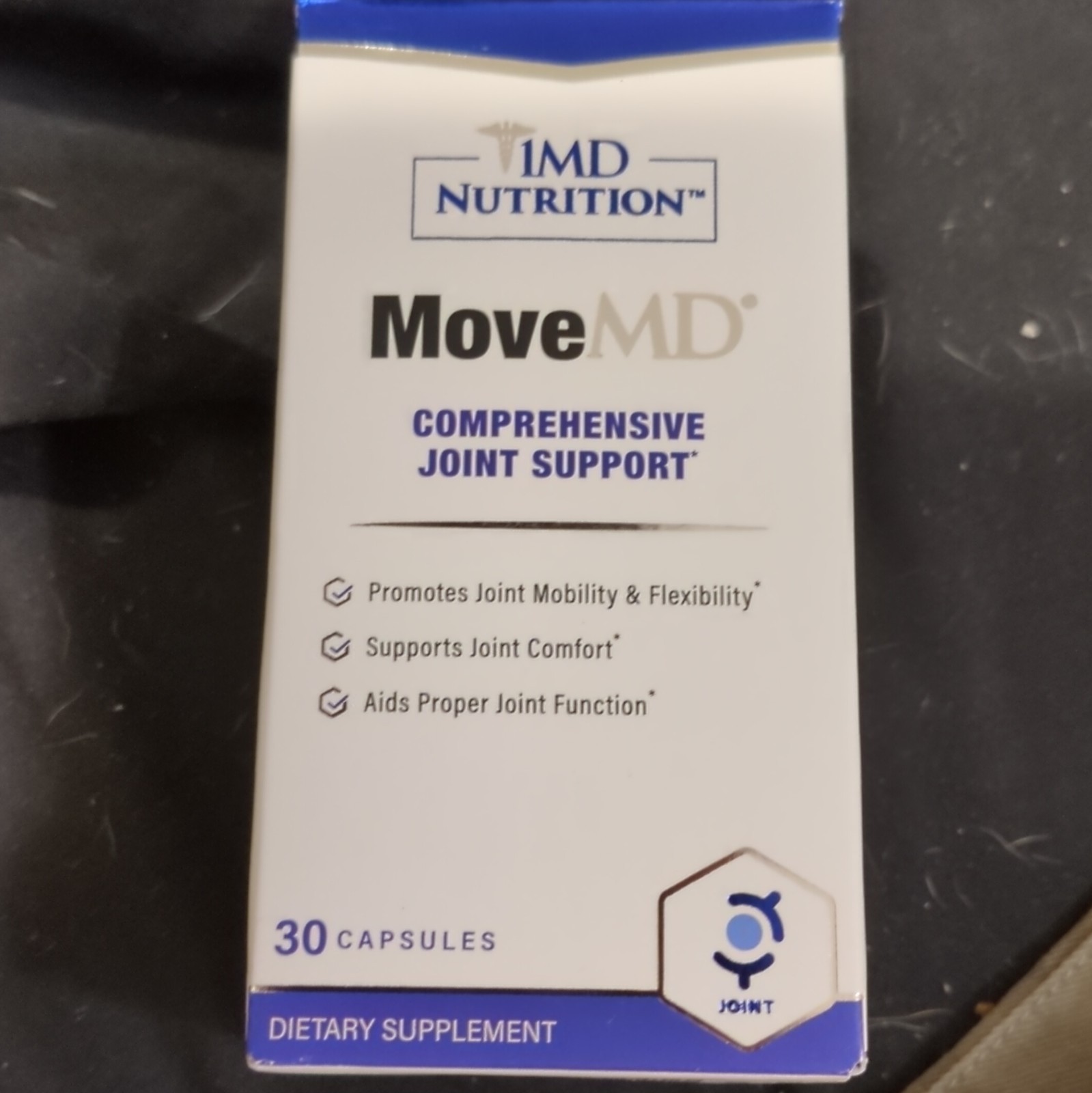 1MD Nutrition MoveMD Joint Support 30 Capsules Wheat/Dairy Free Exp 10/2027