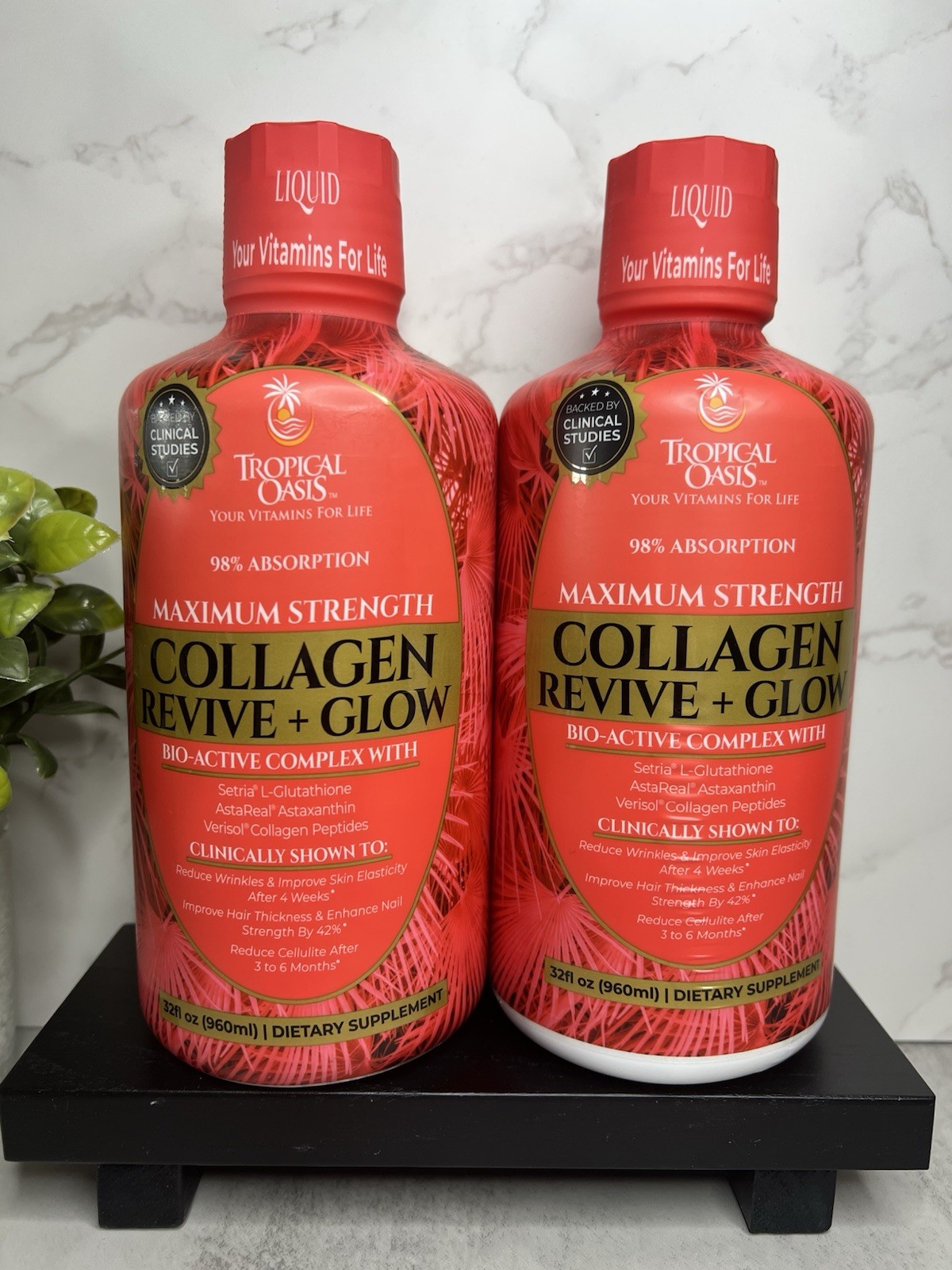 Tropical Oasis Collagen Revive Strawberry Mango Two Pack 32 fl oz Exp 08/2027