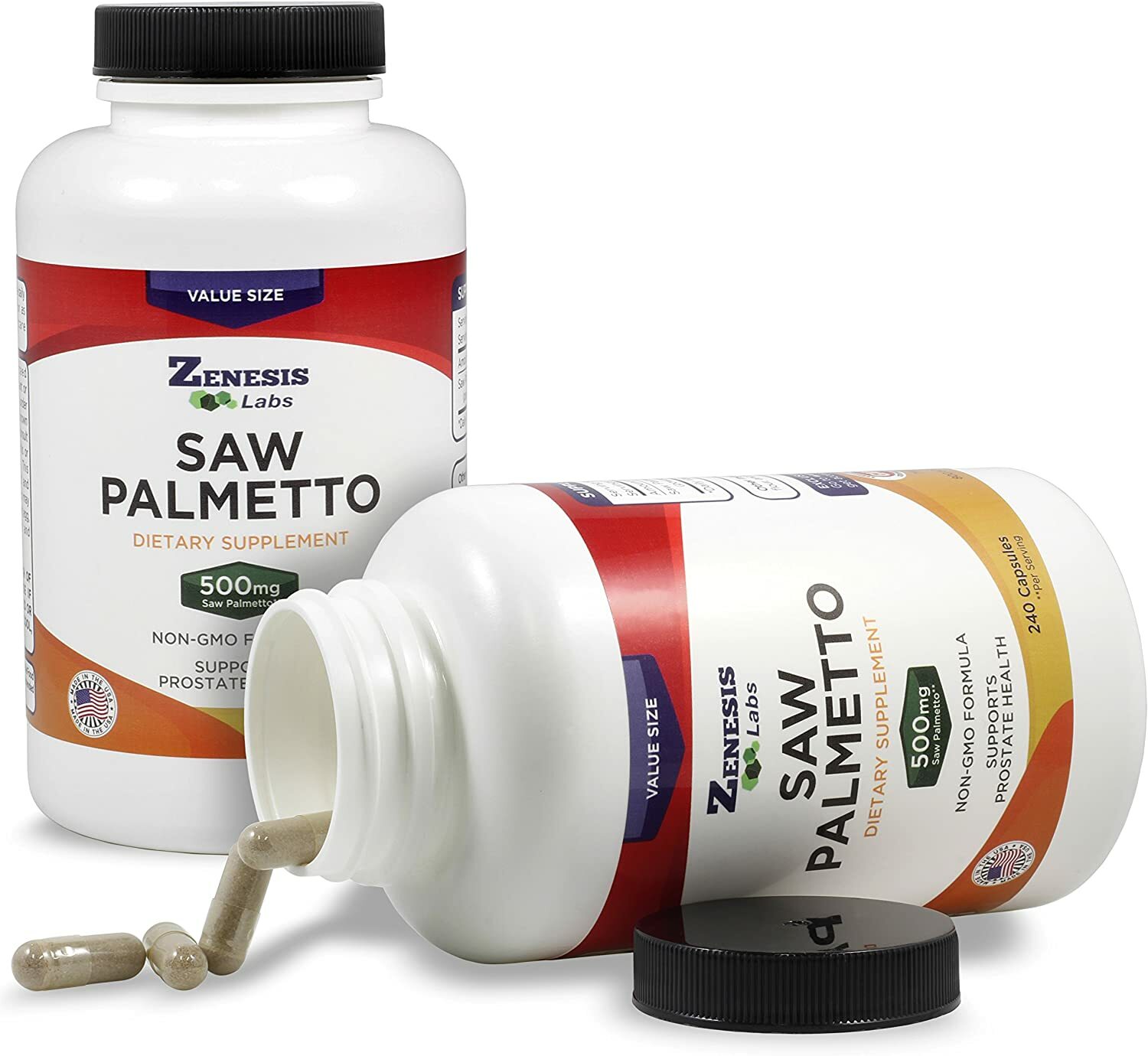 Saw Palmetto – (2 bottle set) Value Size – 480 capsules $0.08 (approx) per cap