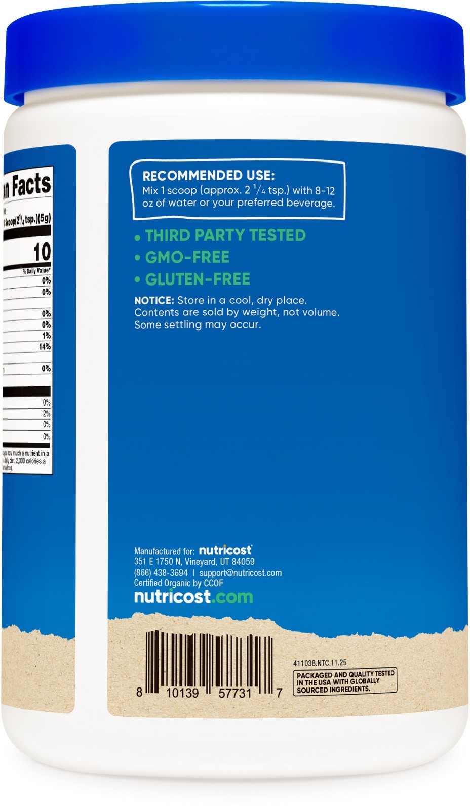 Nutricost Organic Acacia Fiber Powder (1 LB) Unflavored – USDA Organic