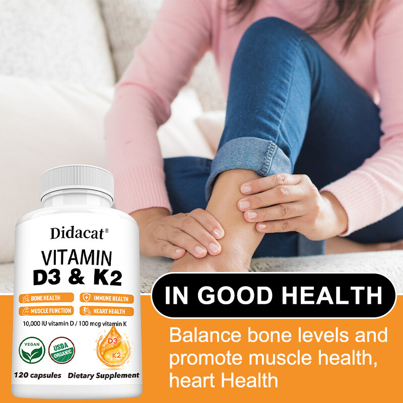 Vitamin K2 (MK7) with D3 10000 IU Supplement, Bone, Heart & Immune Health