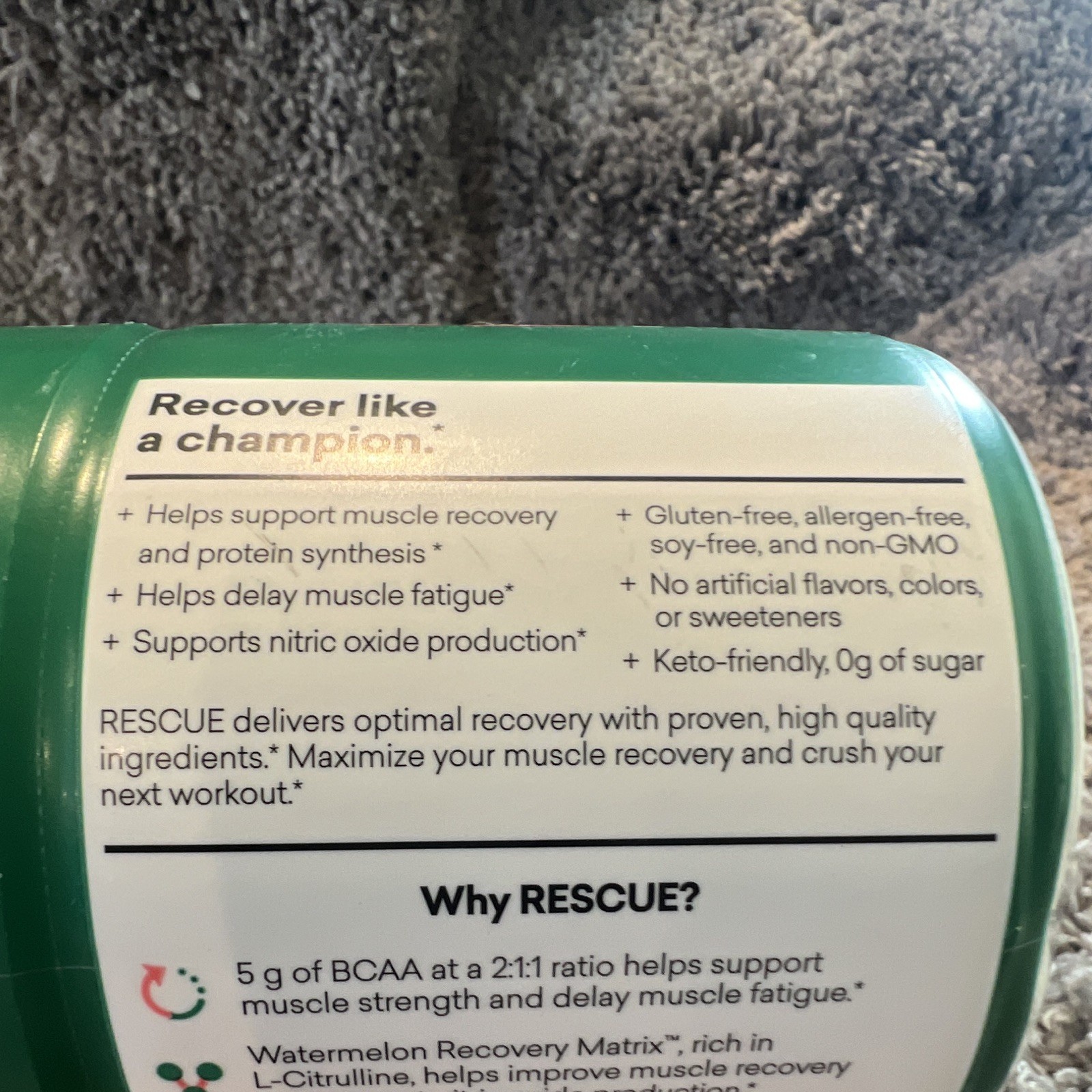 EBOOST Rescue 2:1:1 BCAA+ Recovery Matrix Powder Watermelon 8.74 oz