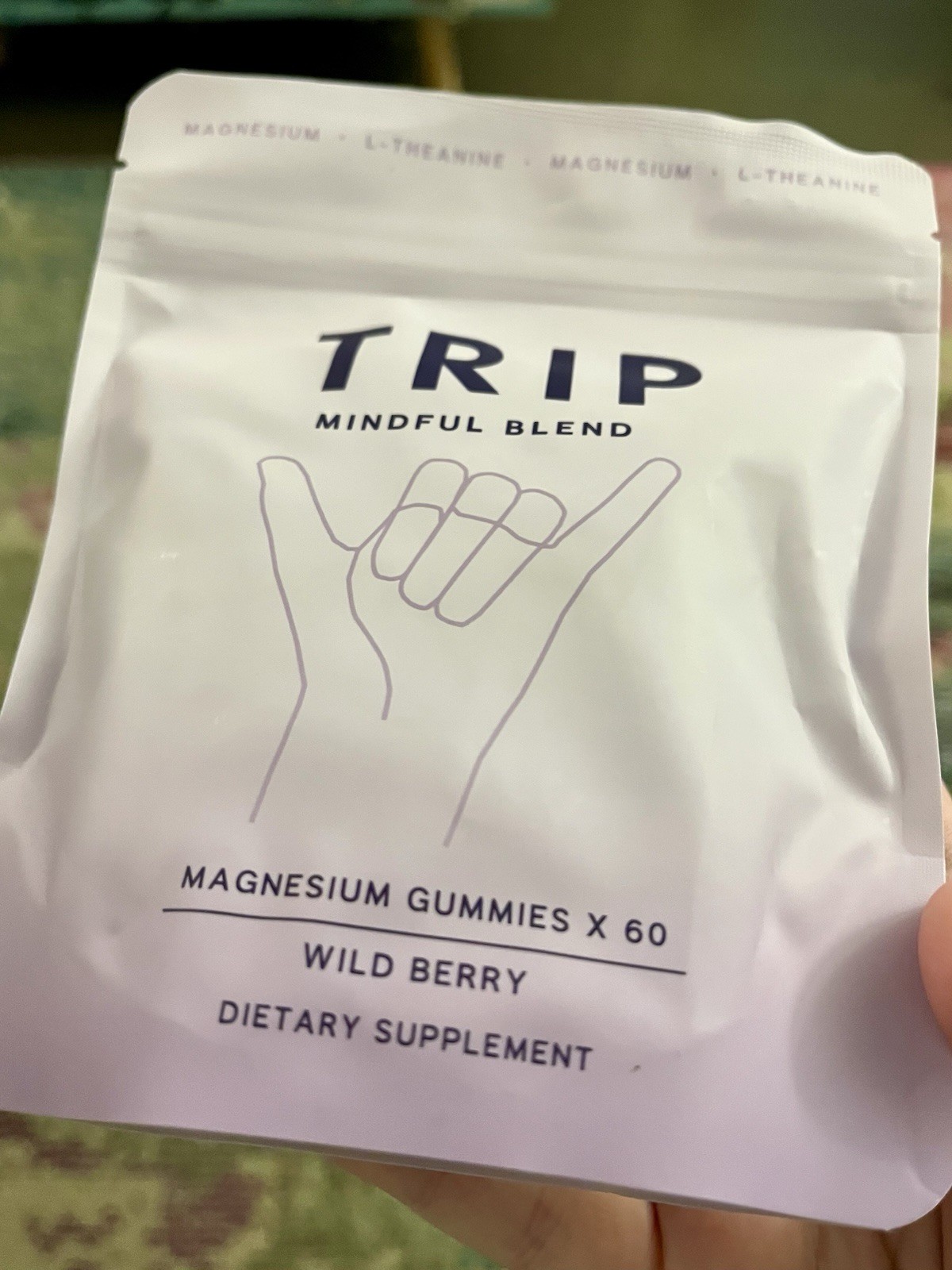 TRIP Magnesium L-Theanine Gummies Wild Berry Sugar-Free Vegan Non-GMO 60 ct