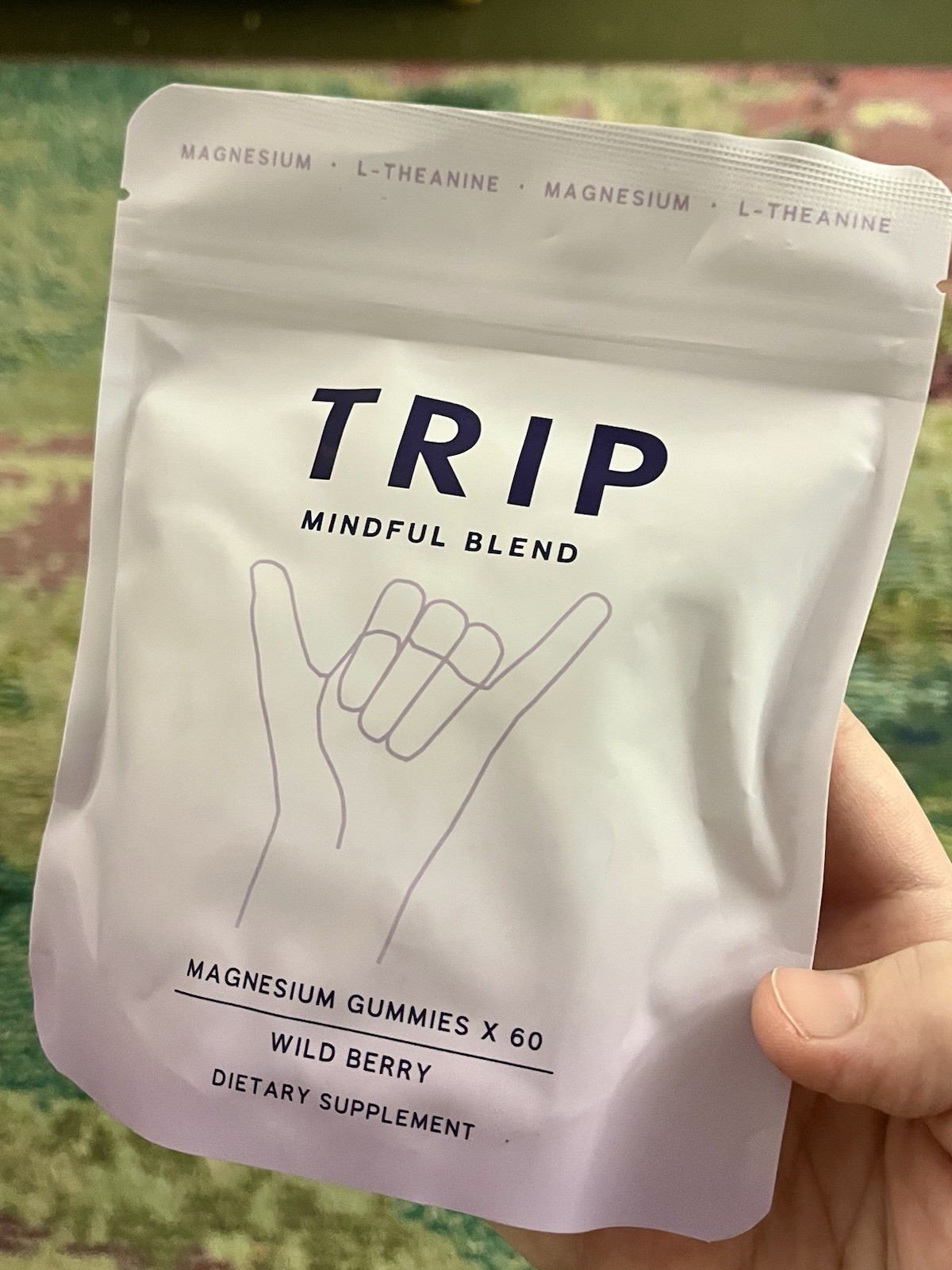 TRIP Magnesium L-Theanine Gummies Wild Berry Sugar-Free Vegan Non-GMO 60 ct