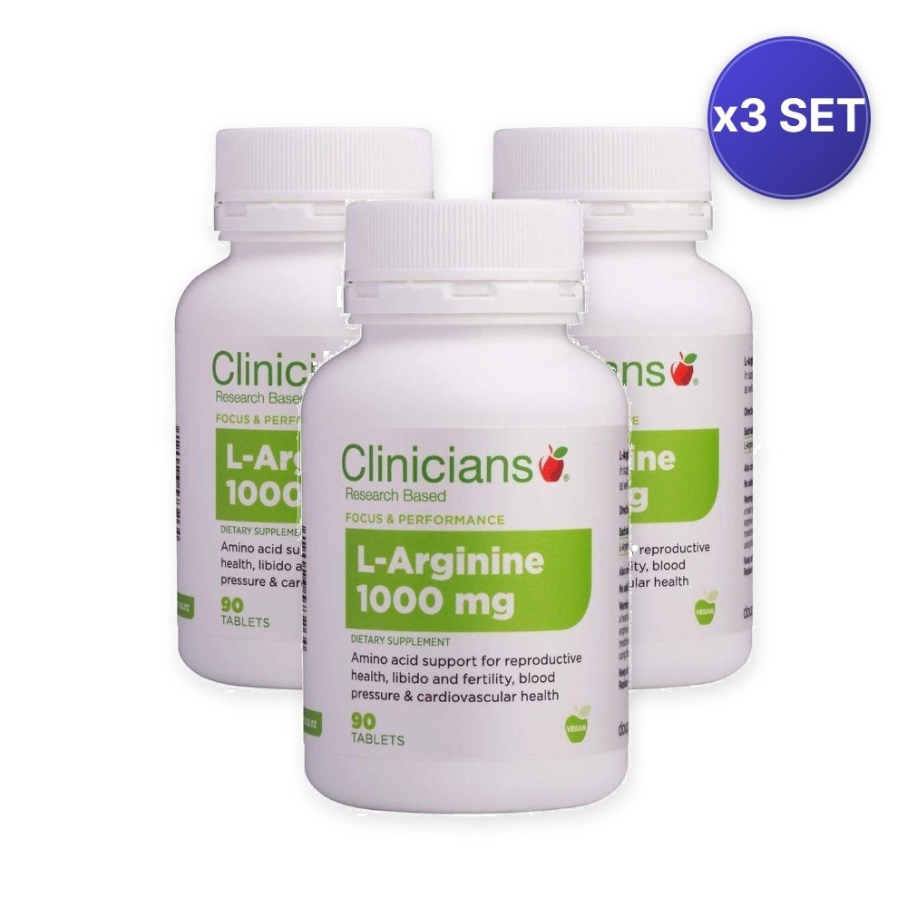 L-Arginine Amino Acid Supplement (90 Tablets) – 3 Pack