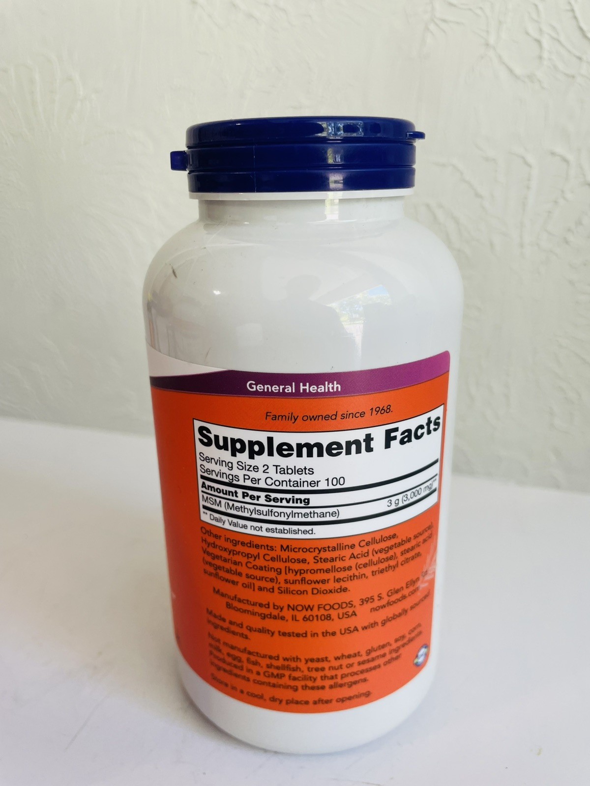 NOW FOODS MSM 1500 mg 200 Tablets