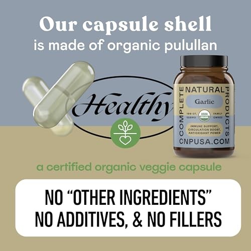 CNP Organic Garlic Capsules 520mg – Whole Garlic Extract Supplement, Daily