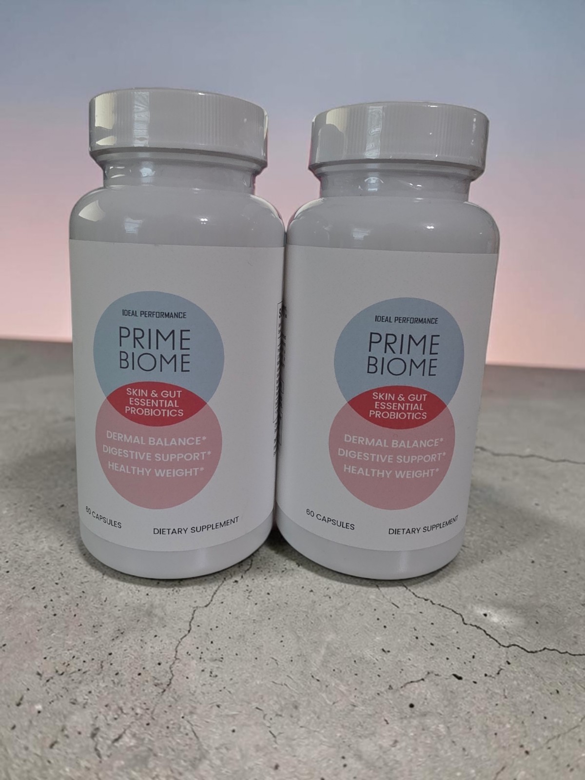 2-Pack Prime Biome Skin & Gut Essential Probiotics – 120 Capsules Total – Sealed