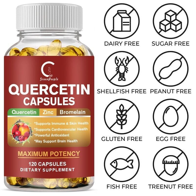 Quercetin Bromelain 500mg/200mg – Immune & Cardiovascular Support, Skin Health