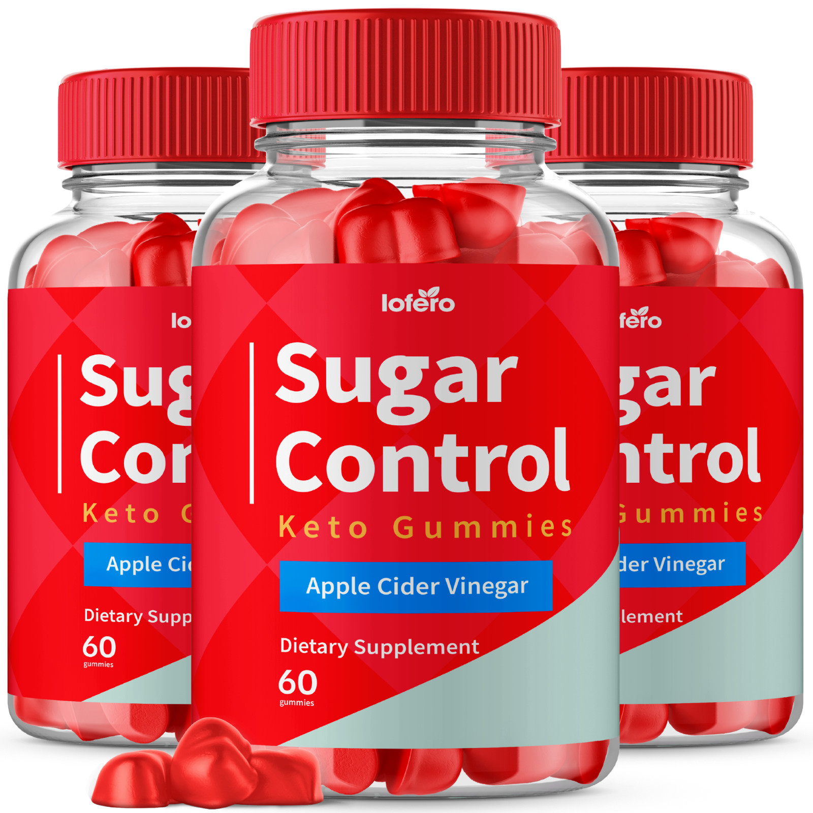 (3 Pack) Sugar Control Keto ACV Gummies 1000MG SugarControl Vitamin (180Ct)