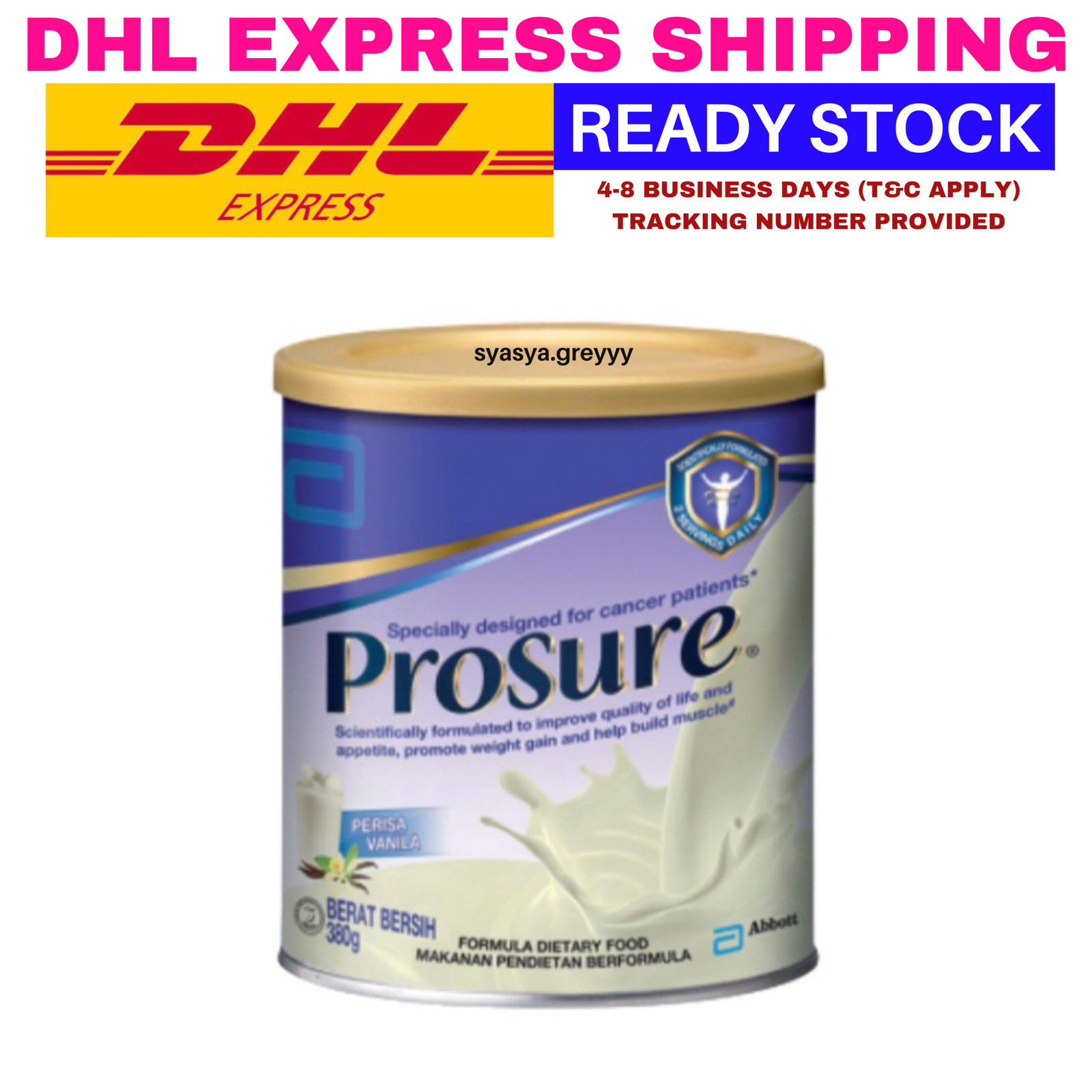 Abbott Prosure Milk (High Protein, Prebiotic & EPA) Vanilla Flavor 380g