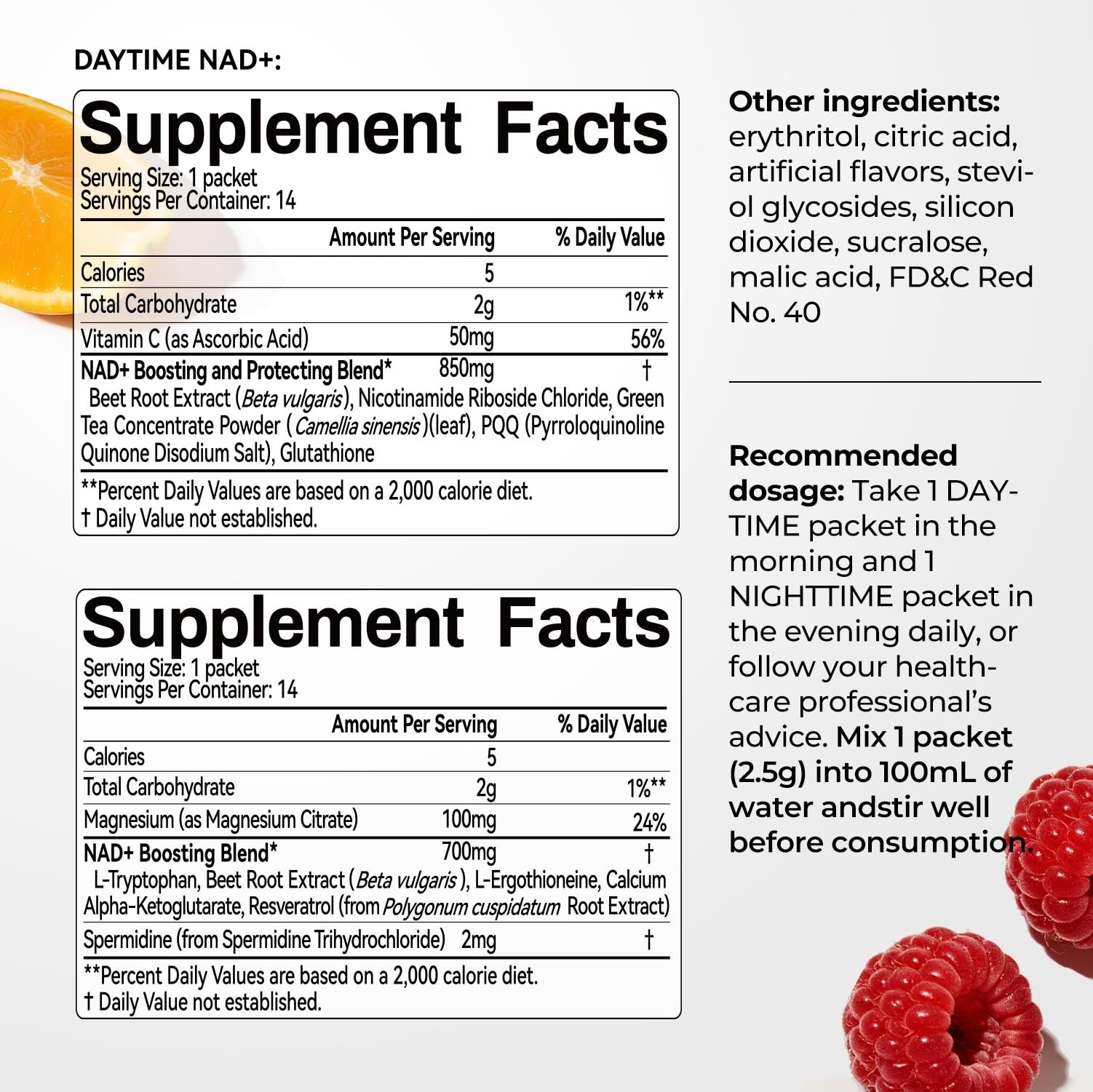 OxyEnergy NAD Supplement 1550 mg-Daytime 7 Ounce (Pack of 1), Orange & Berry