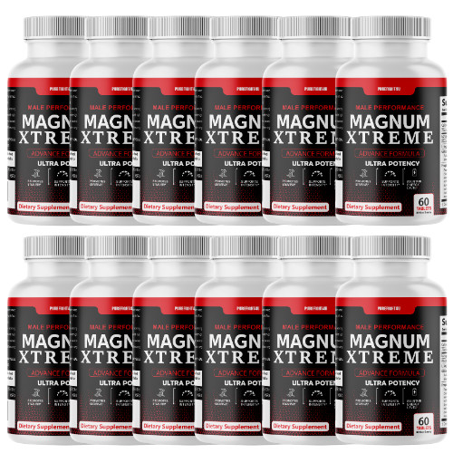 Magnum Xtreme Male Performance Advanced Formula Tablet- Twelve (12) Bottles