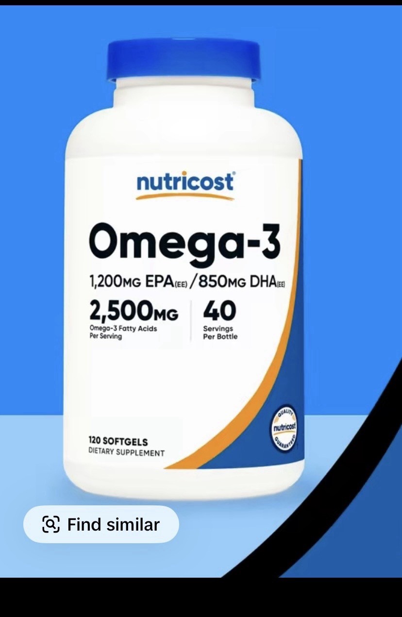 Nutricost Omega-3 Fish Oil 2500mg 120 Softgels Non-GMO Gluten-Free Tested