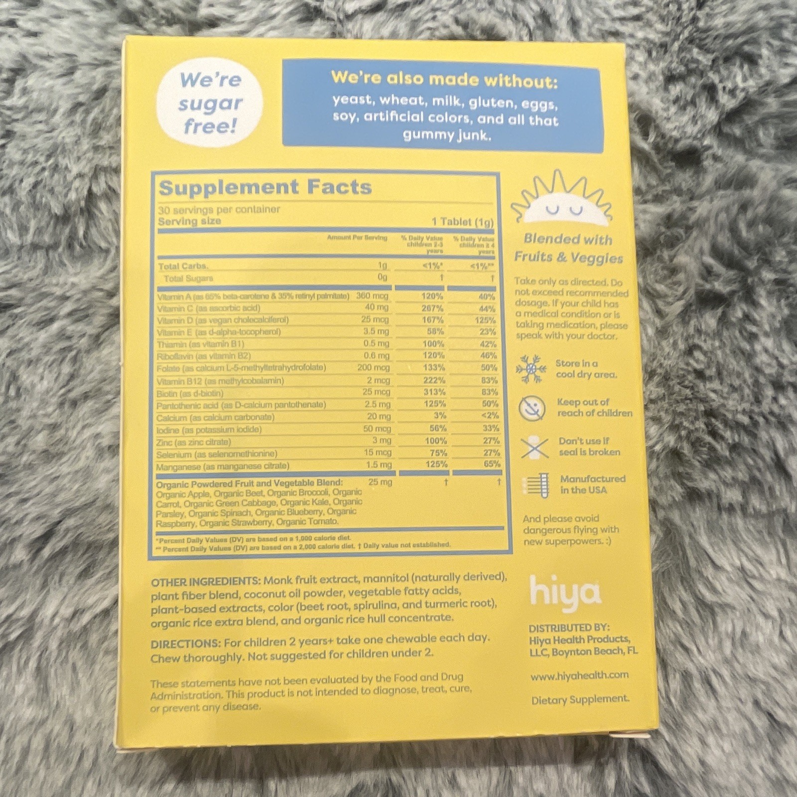 hiya Kids Daily Multivitamin Chewable Tablets Sugar-Free 30ct