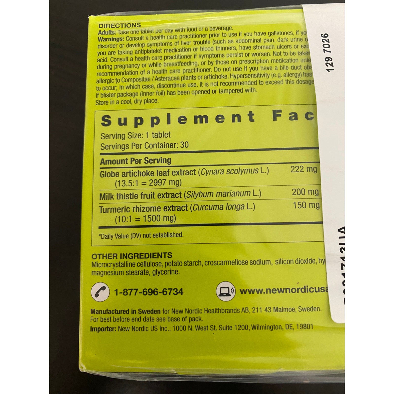 NEW NORDIC Active Liver Daily Liver Supplement,- 6 pack- NEW-F