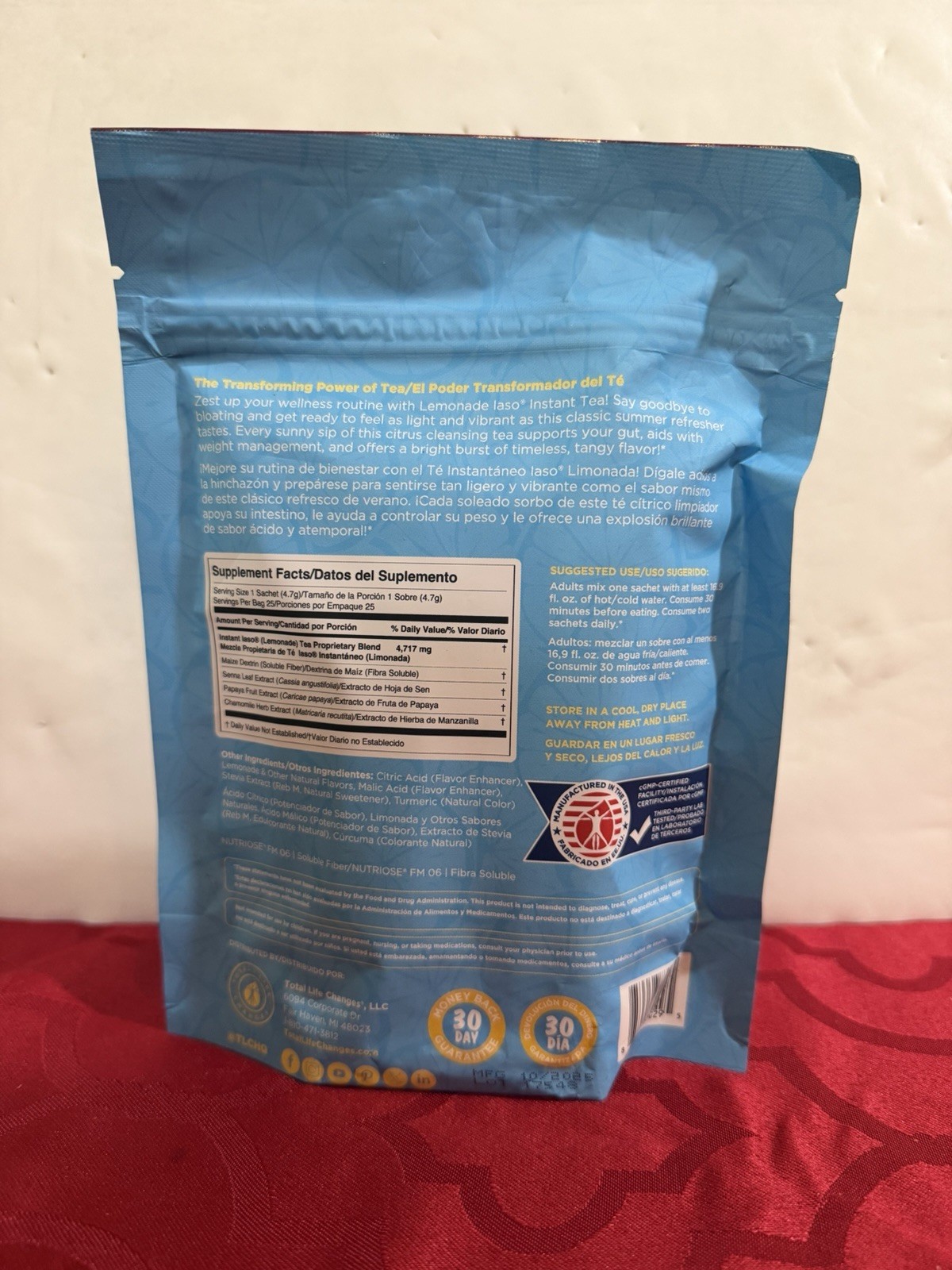 Iaso Tea Lemonade Instant Dietary Supplement Gentle Cleanse 25 Sachets Unisex