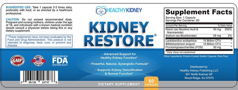 Kidney Restore Health Cleanse Support Detox Natural Supplement High Quality