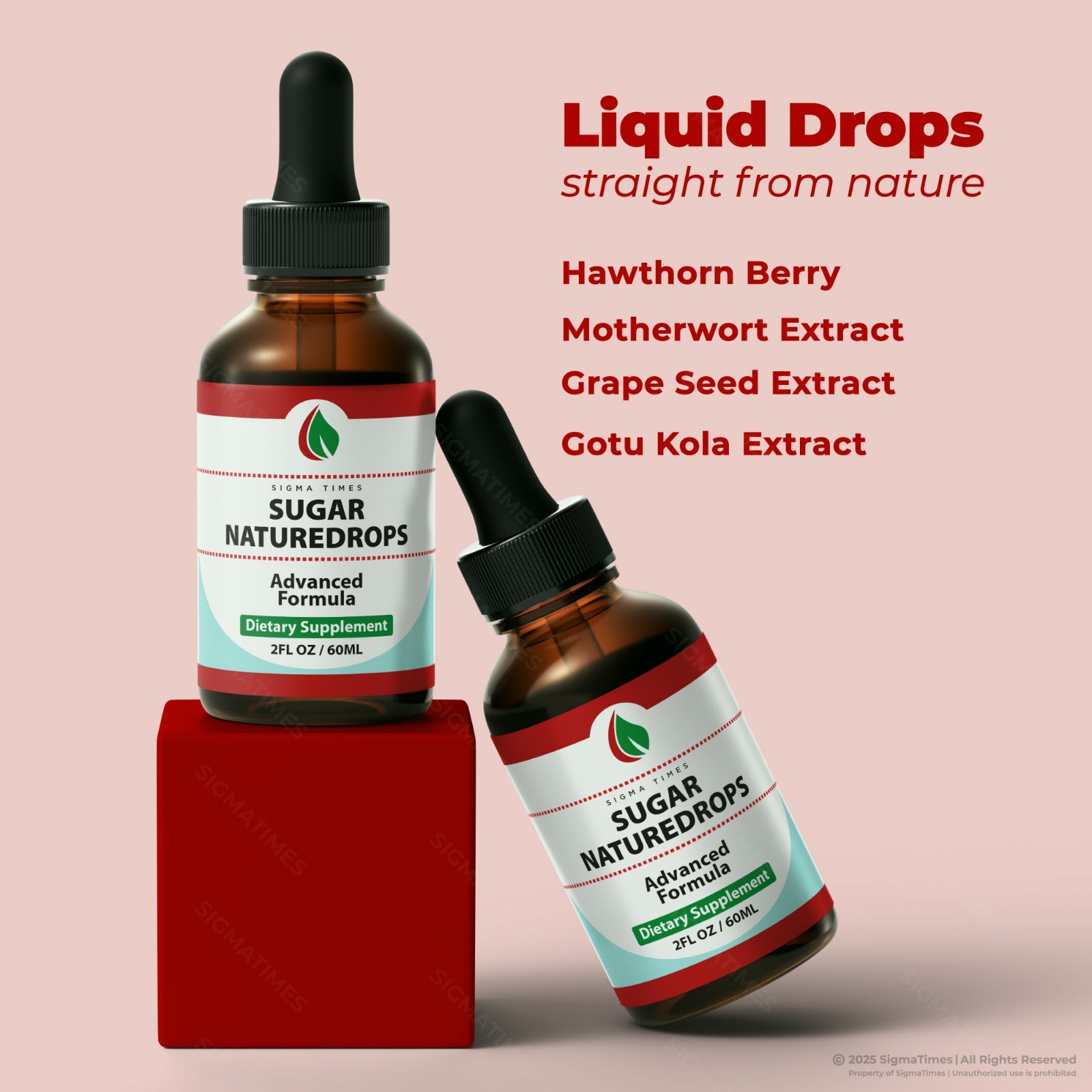 Sugar Nature Drops – Natural Blood Health Support Liquid Supplement – 5 Pack