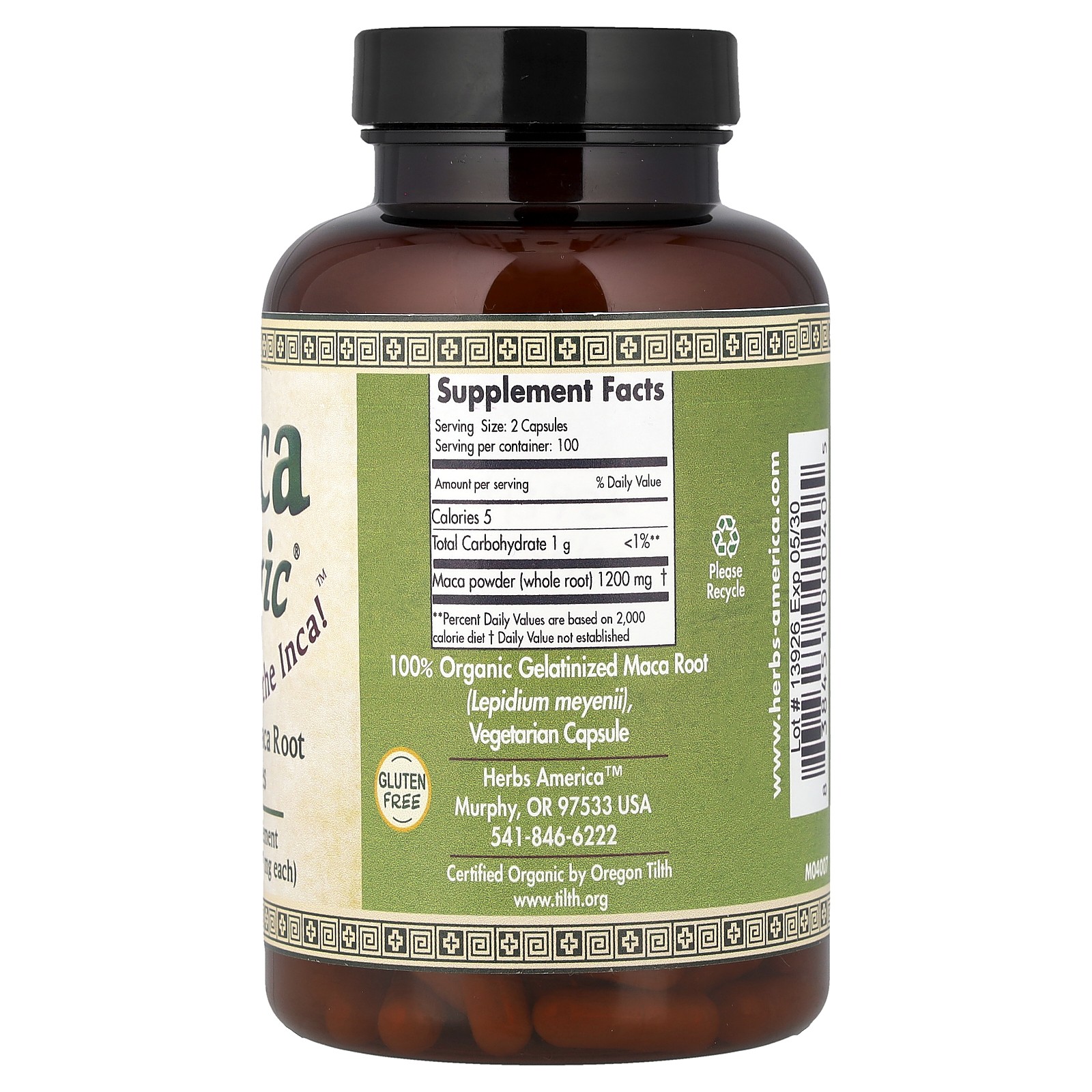 Gelatinized Maca Root, 600 mg, 200 Capsules