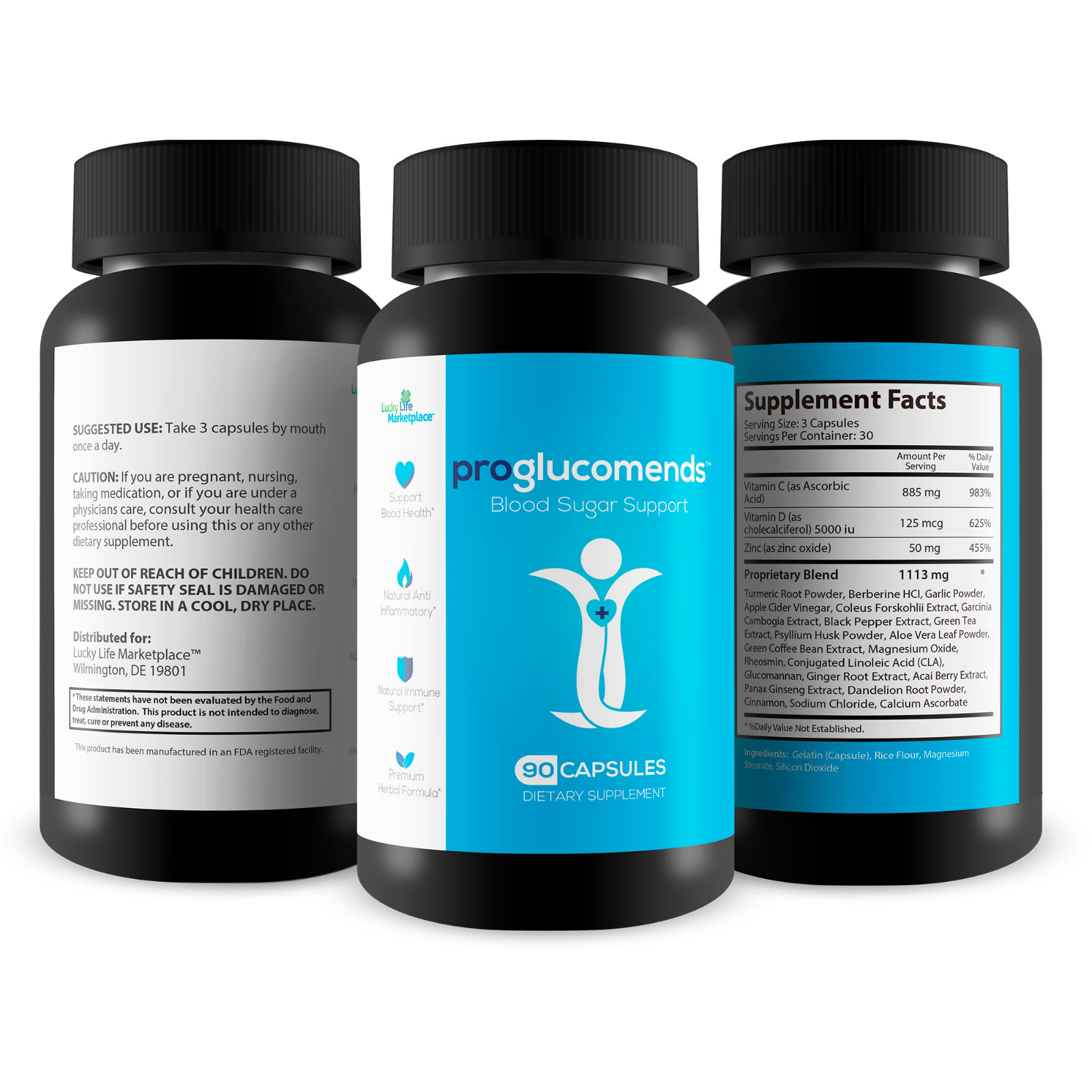 Pro Glucomends Blood Sugar Support Supplement – Berberine Formula with Cinnamon